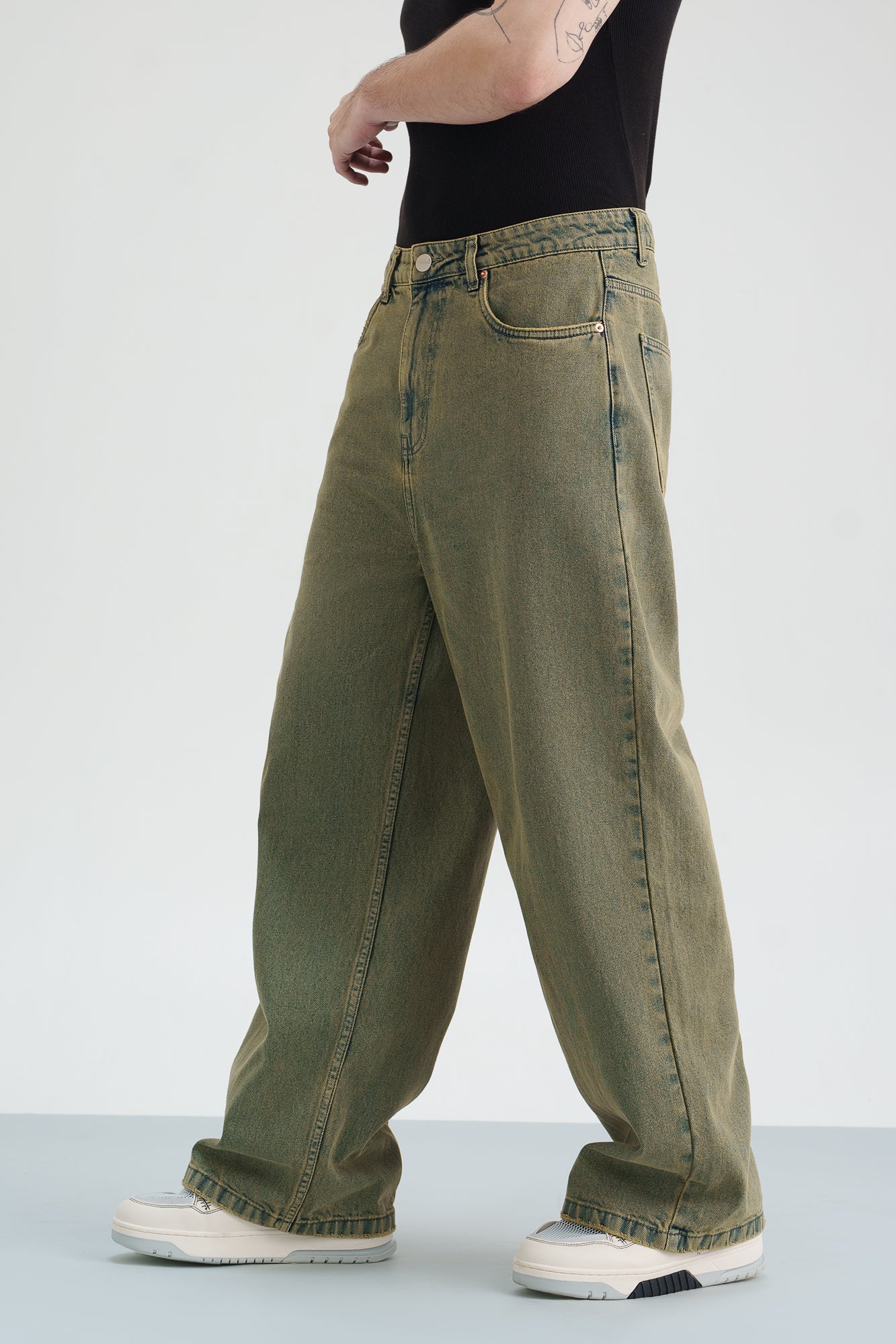 Fern Blue Men's Wide leg Jeans