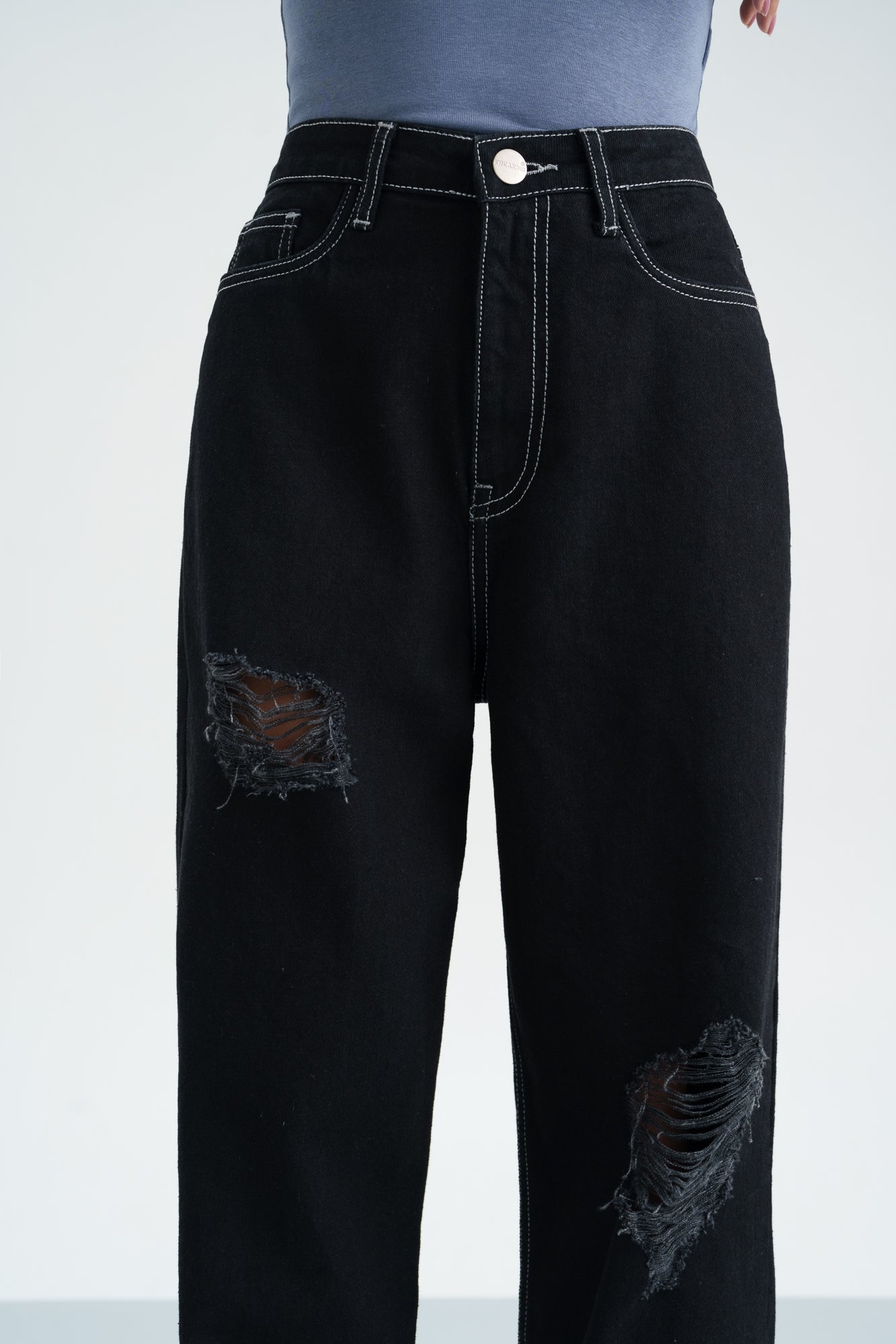 Dark Knight Straight Fit Distress Jeans