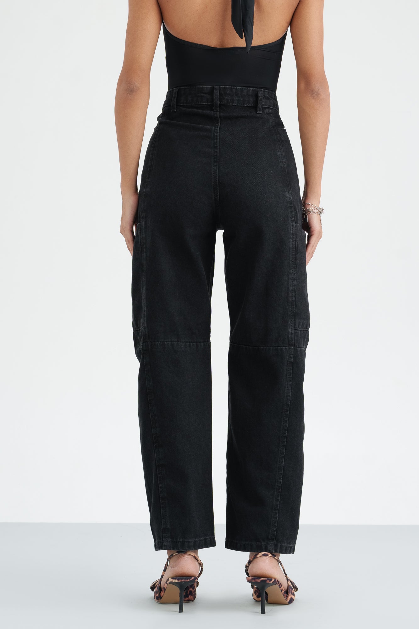 Solid Black Baggy Jeans