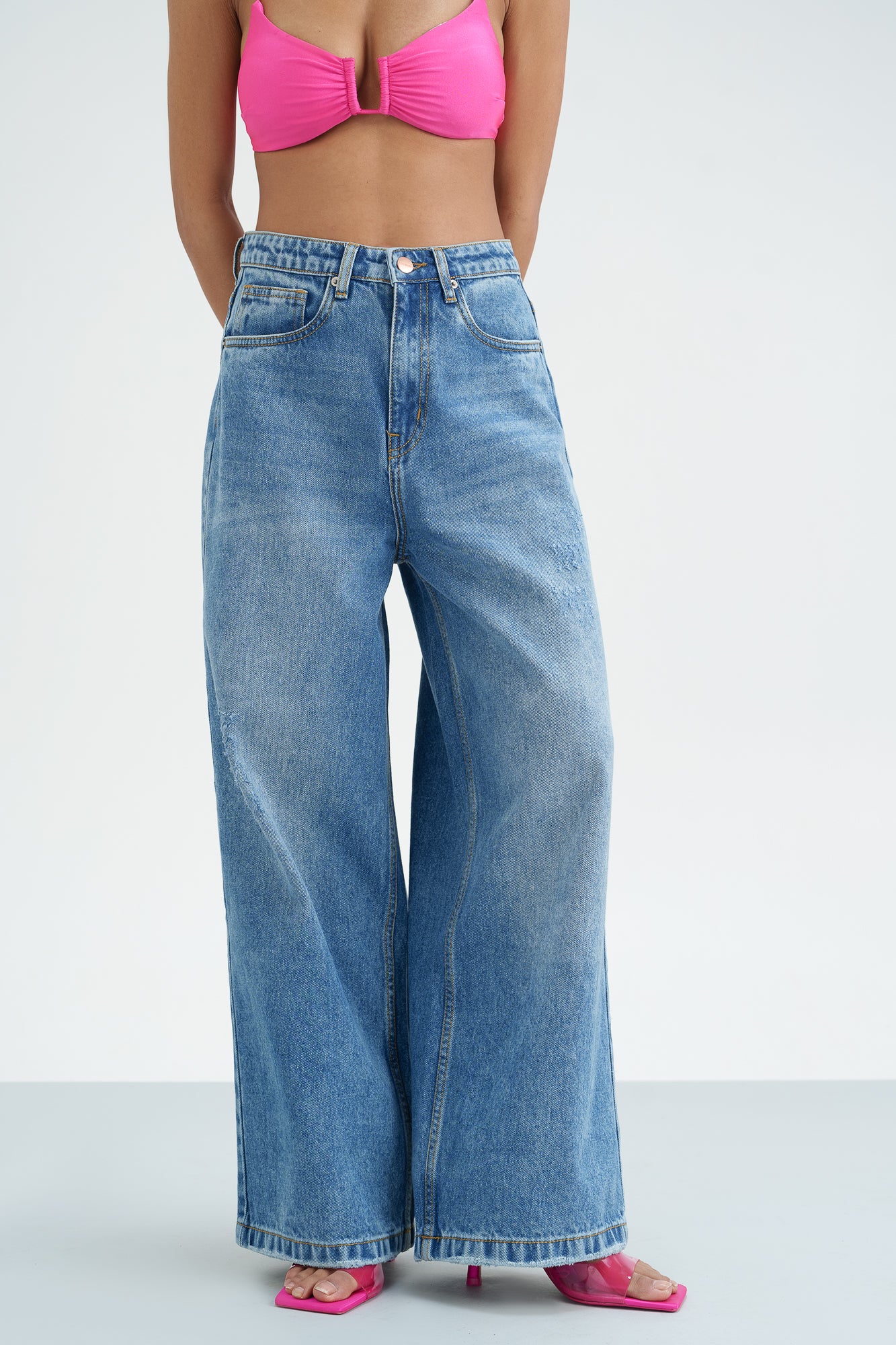 Blue Muse Wide Cropped Jeans