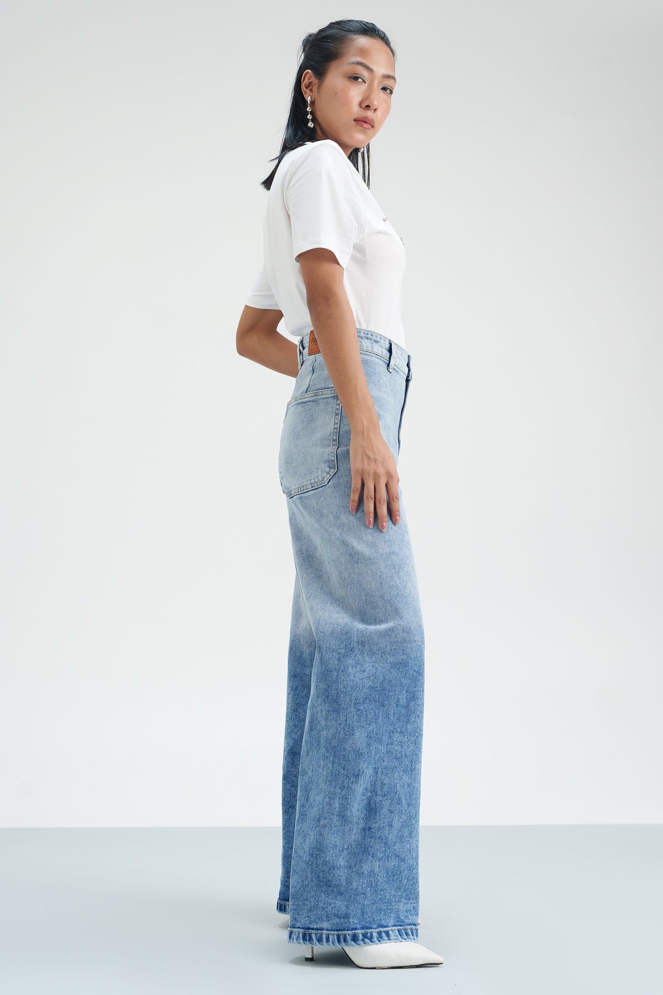 Blue Ombre Odyssey Retro Flare Stretch Jeans