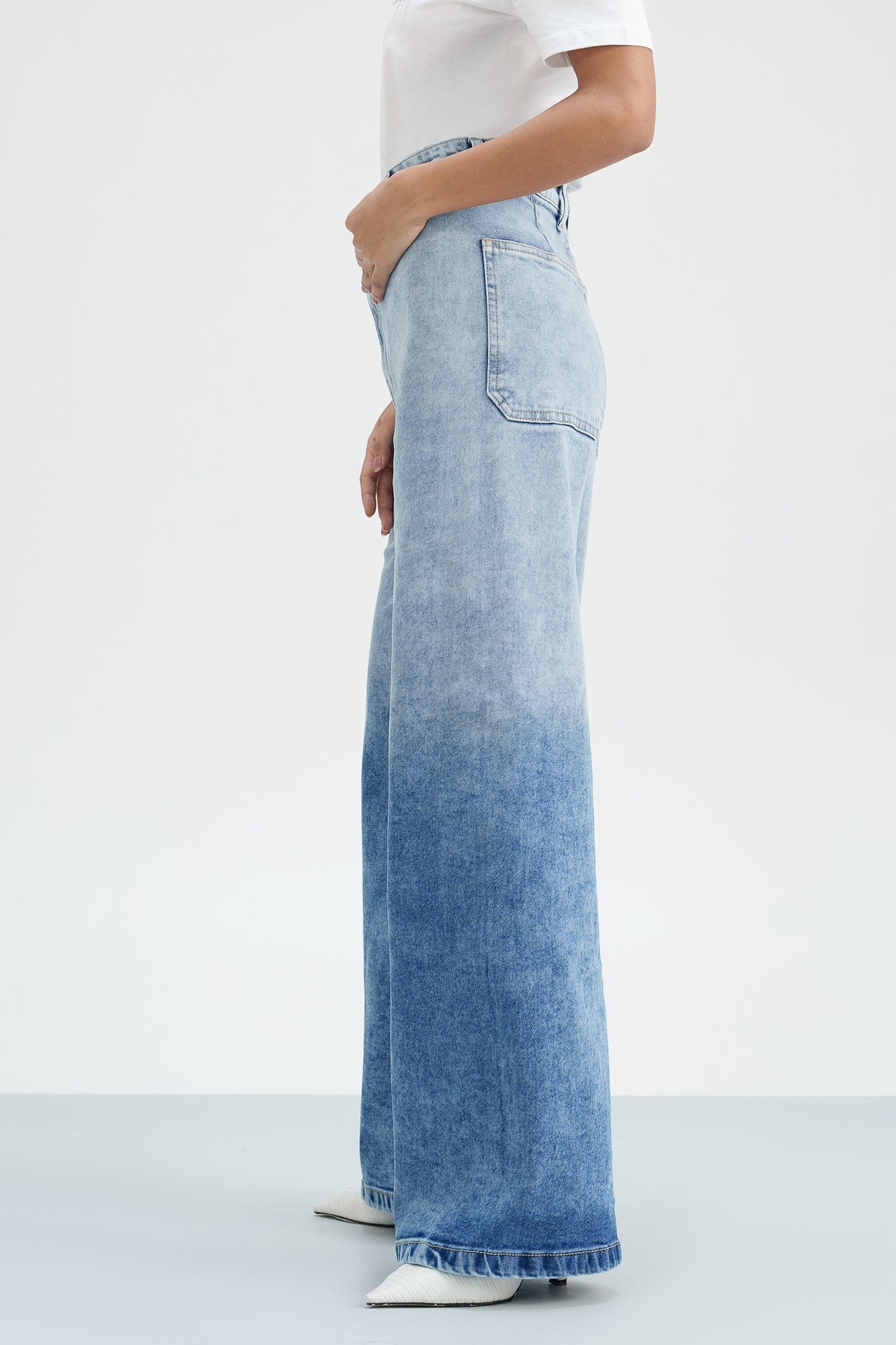 Blue Ombre Odyssey Retro Flare Stretch Jeans