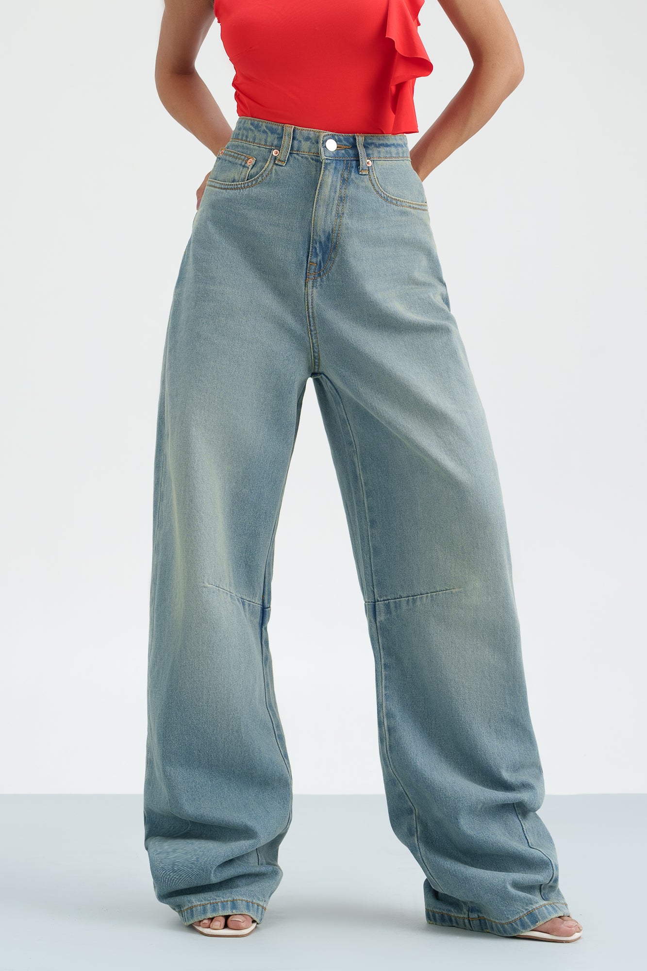 Skyfall Blue Balloon Baggy Jeans