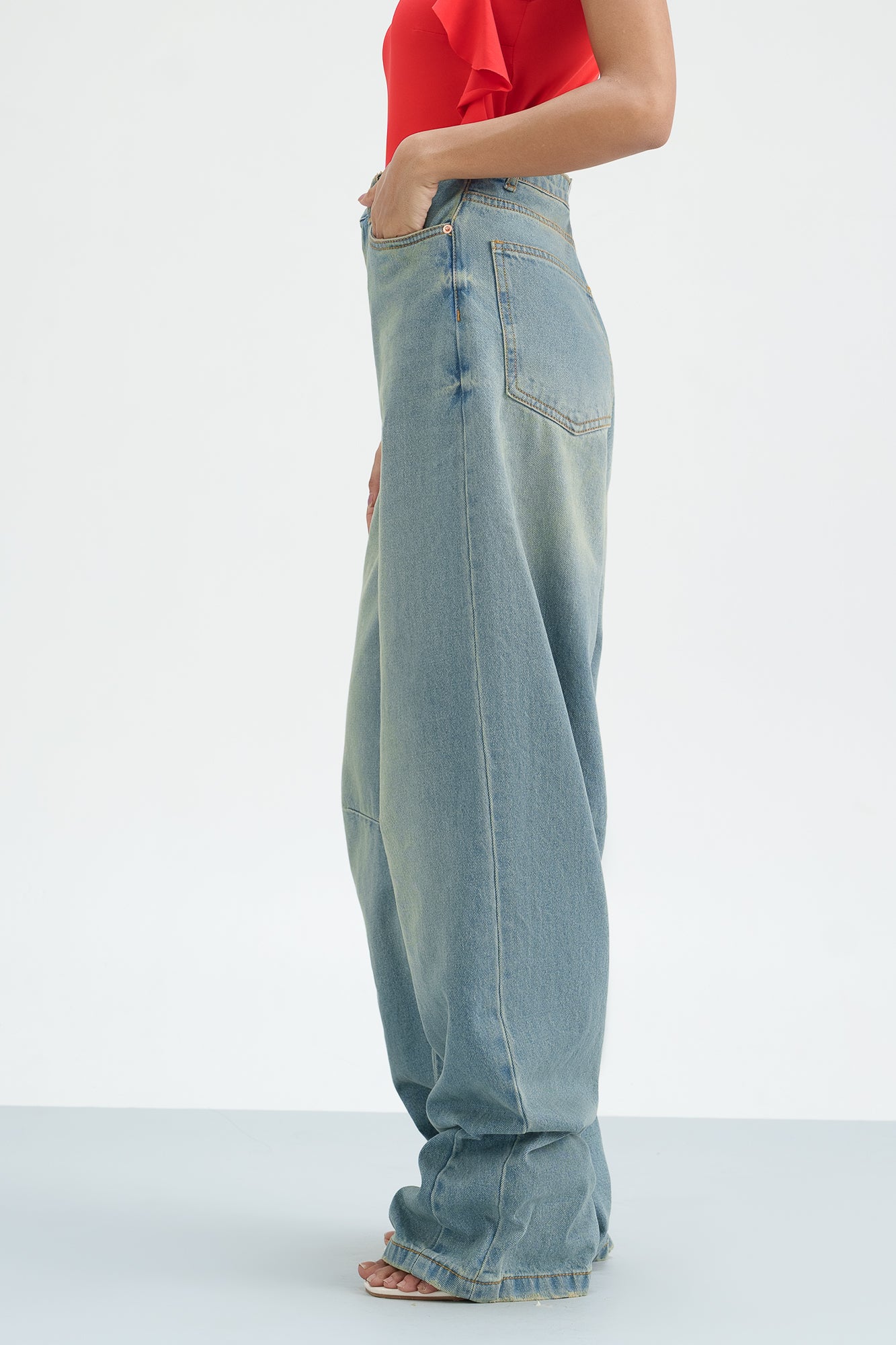 Skyfall Blue Balloon Baggy Jeans