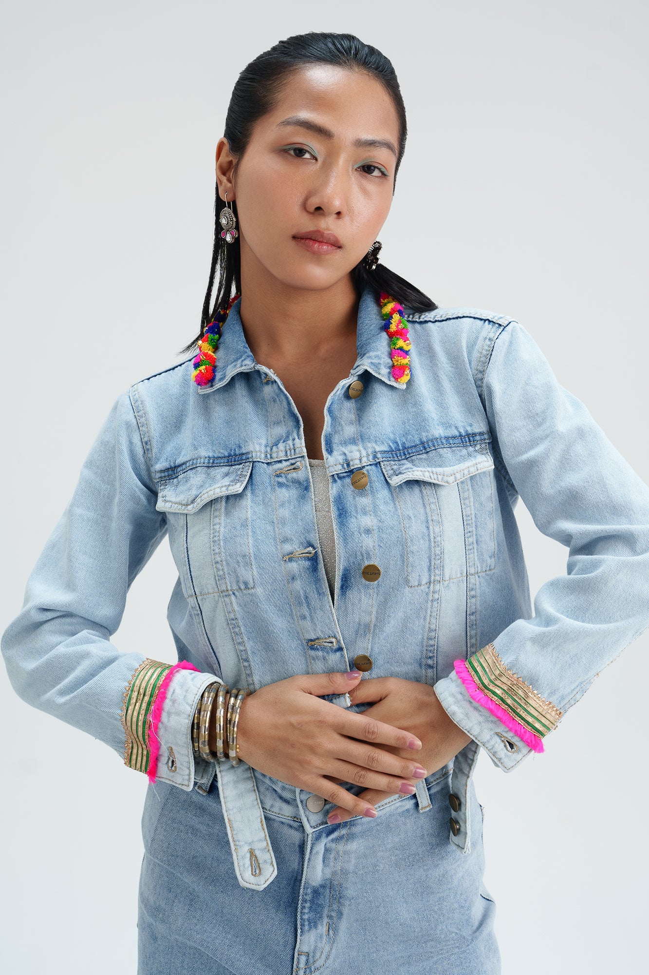 Patola Crop Denim Jacket