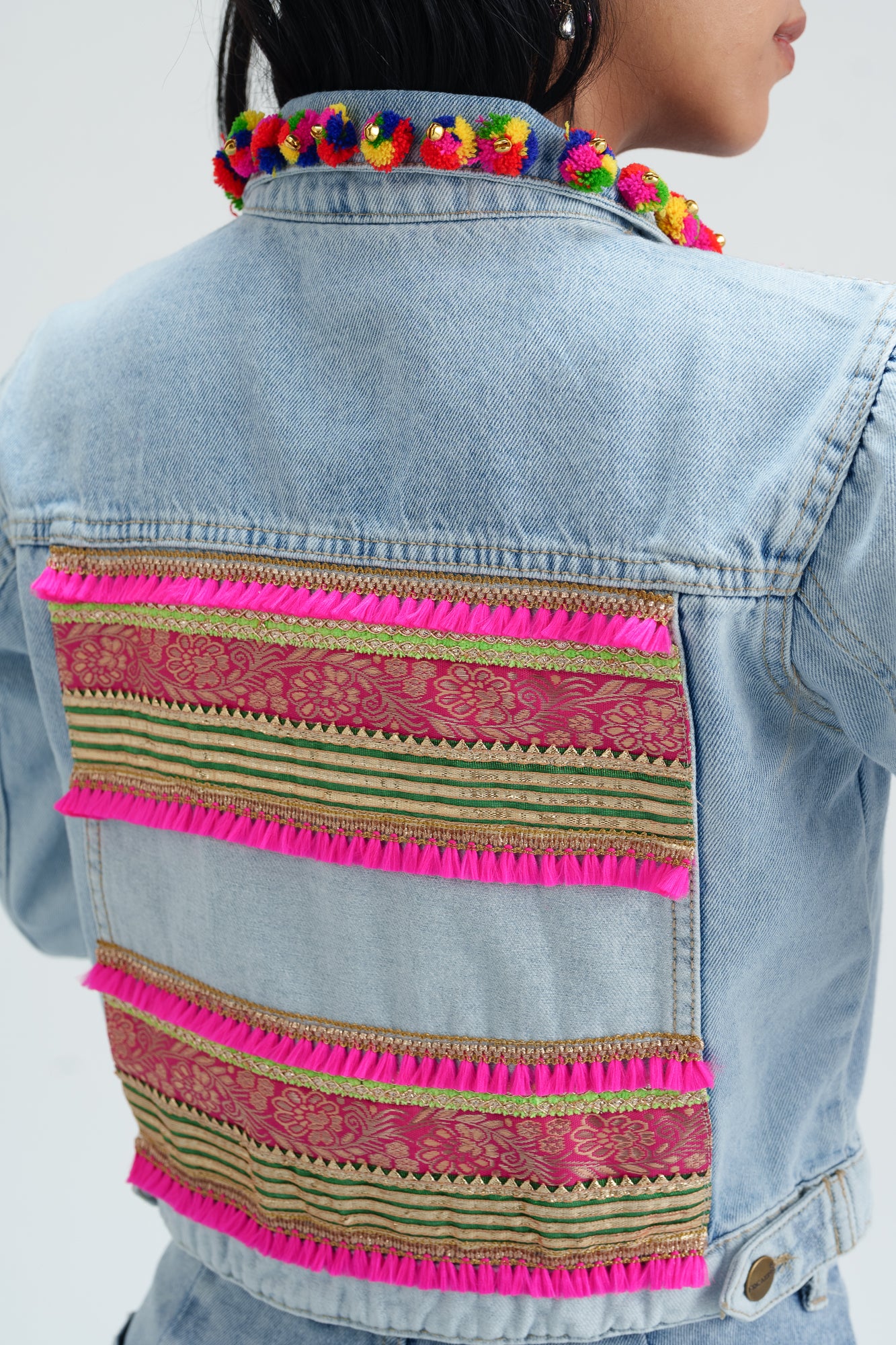 Patola Crop Denim Jacket