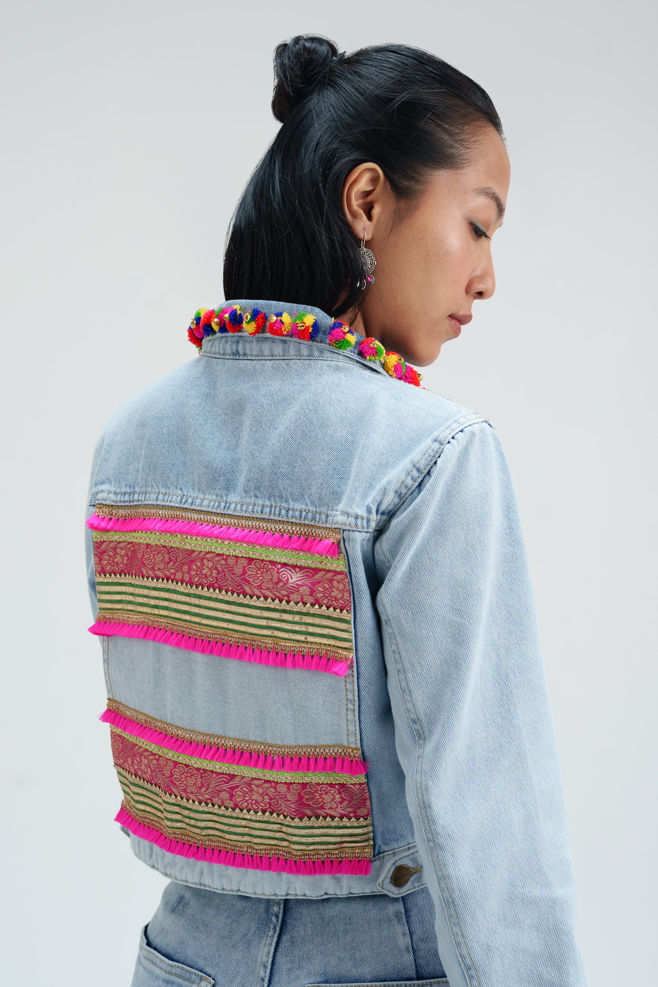 Patola Crop Denim Jacket