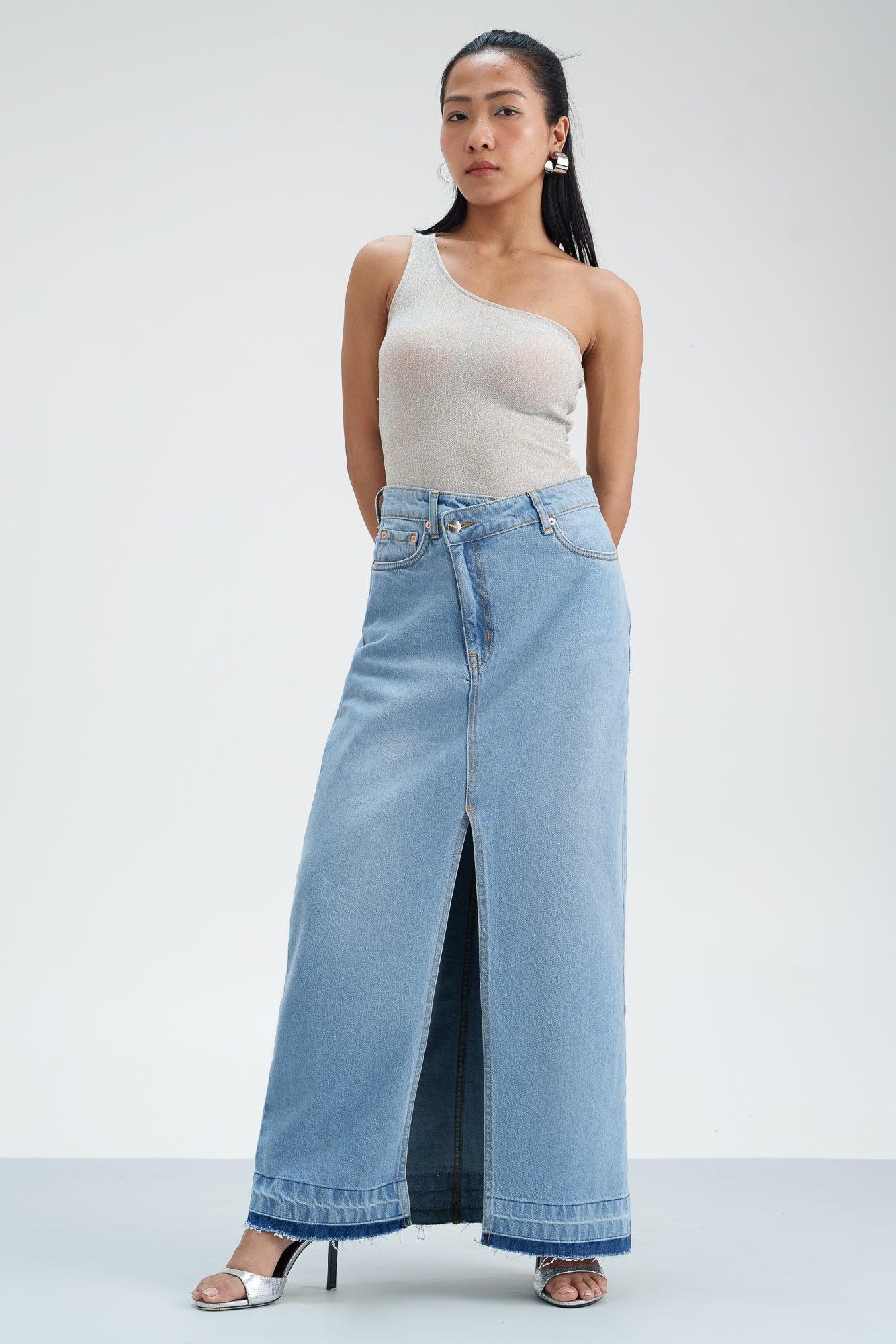 Seaside Soiree Denim Maxi Skirt