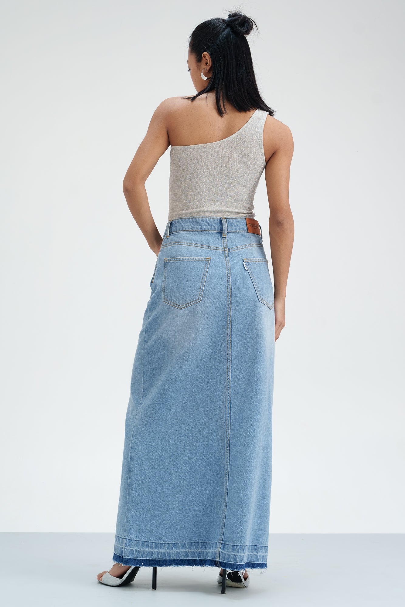 Seaside Soiree Denim Maxi Skirt