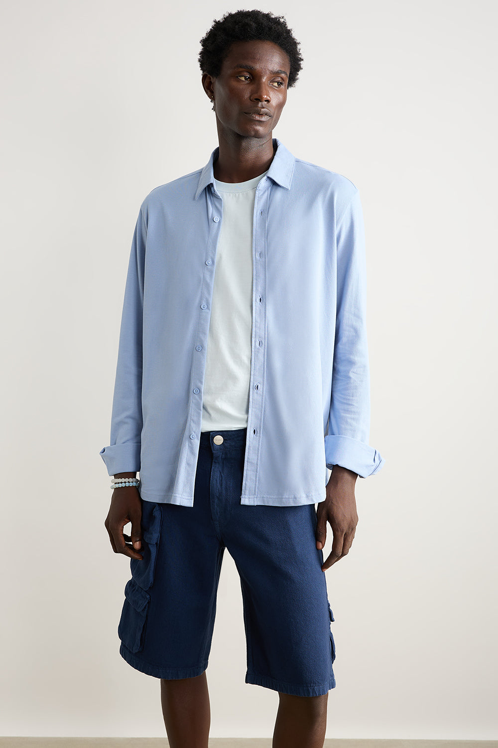 Classic Solid Men's Shirt - Cashmere Blue