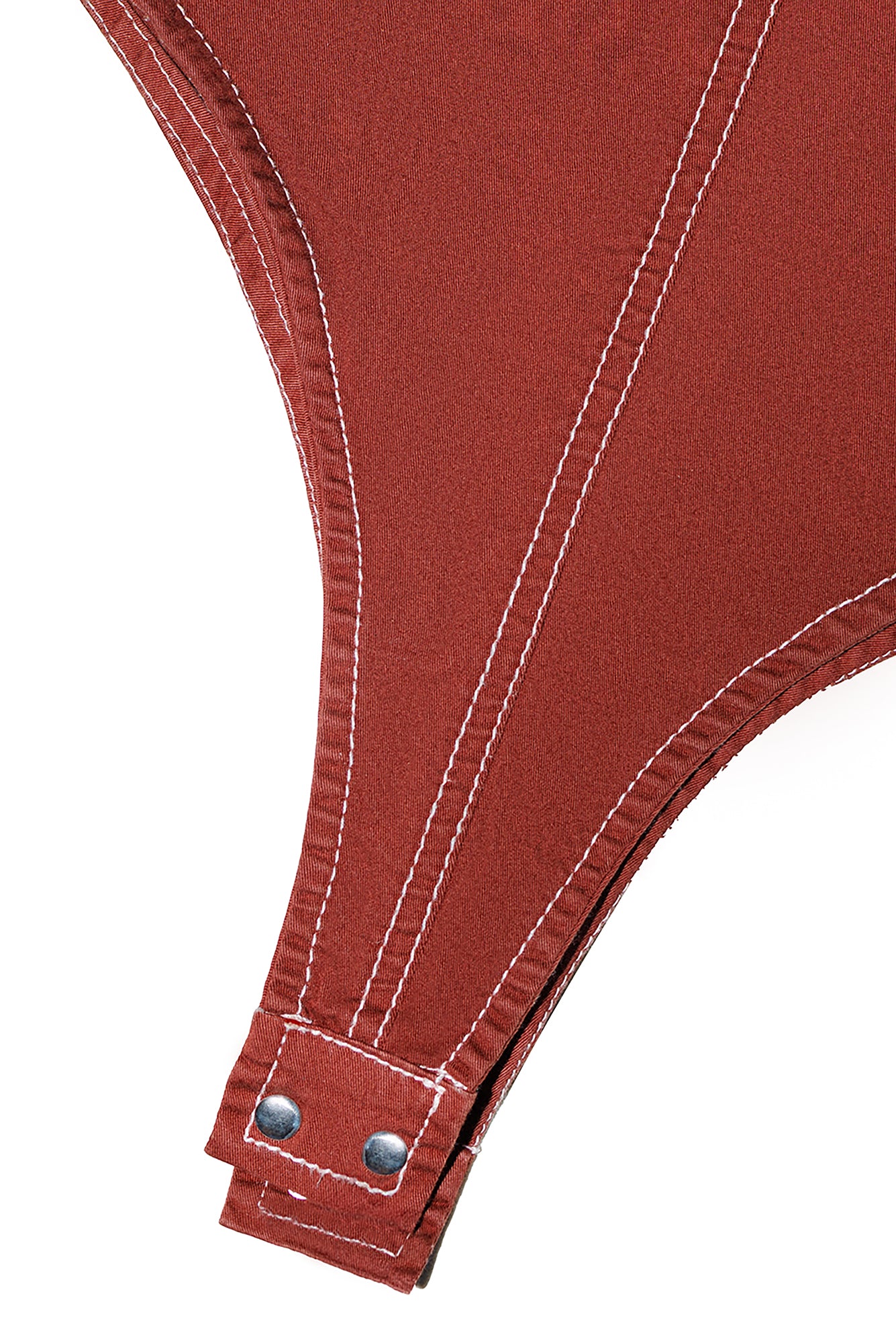 Rustic Red Contrast Stitch Women's Bodysuit
