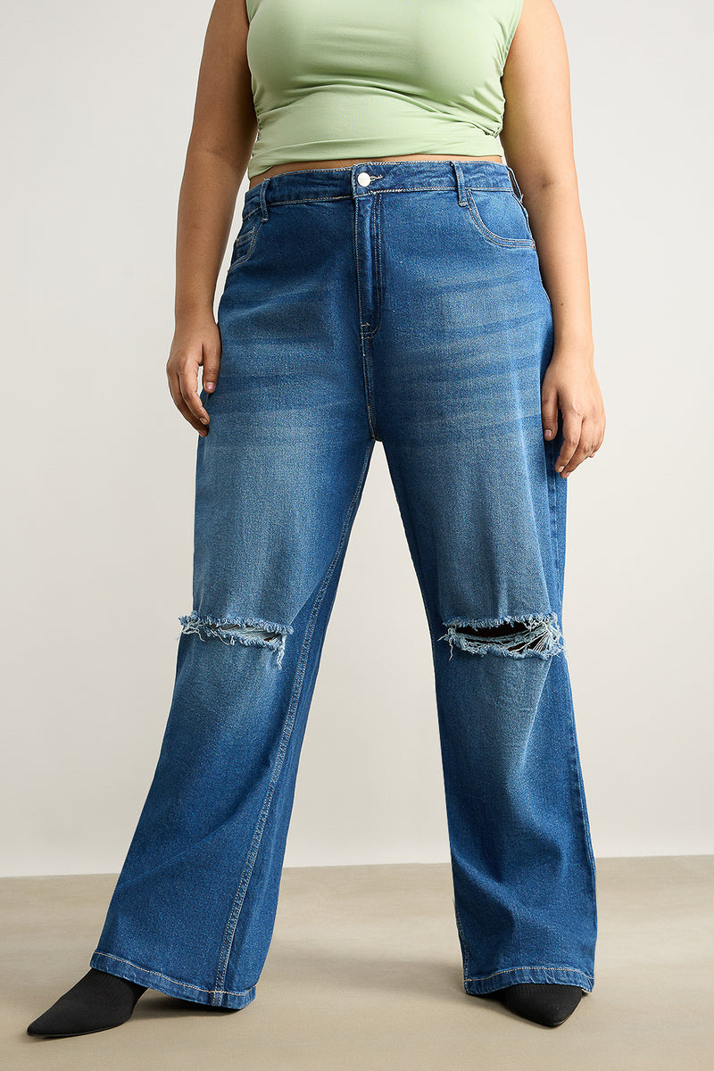 【oan】Refre Curve Wide Denim Kai Curve-fit Mid-rise Baggy Jean | Aritzia US