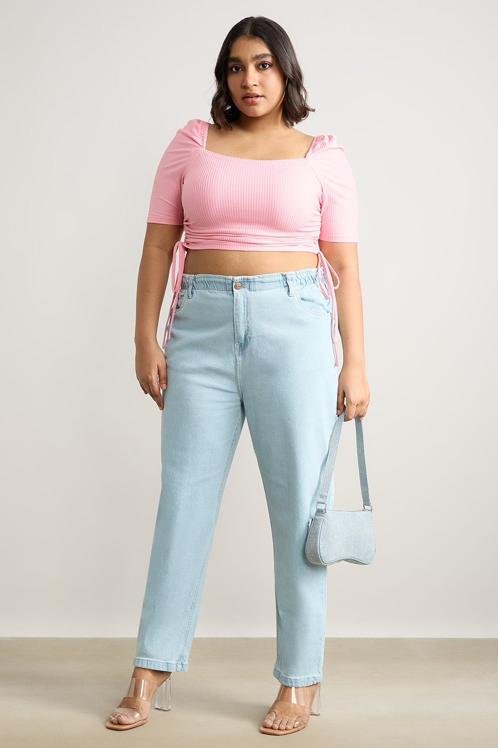 RUCHED PINK TOP