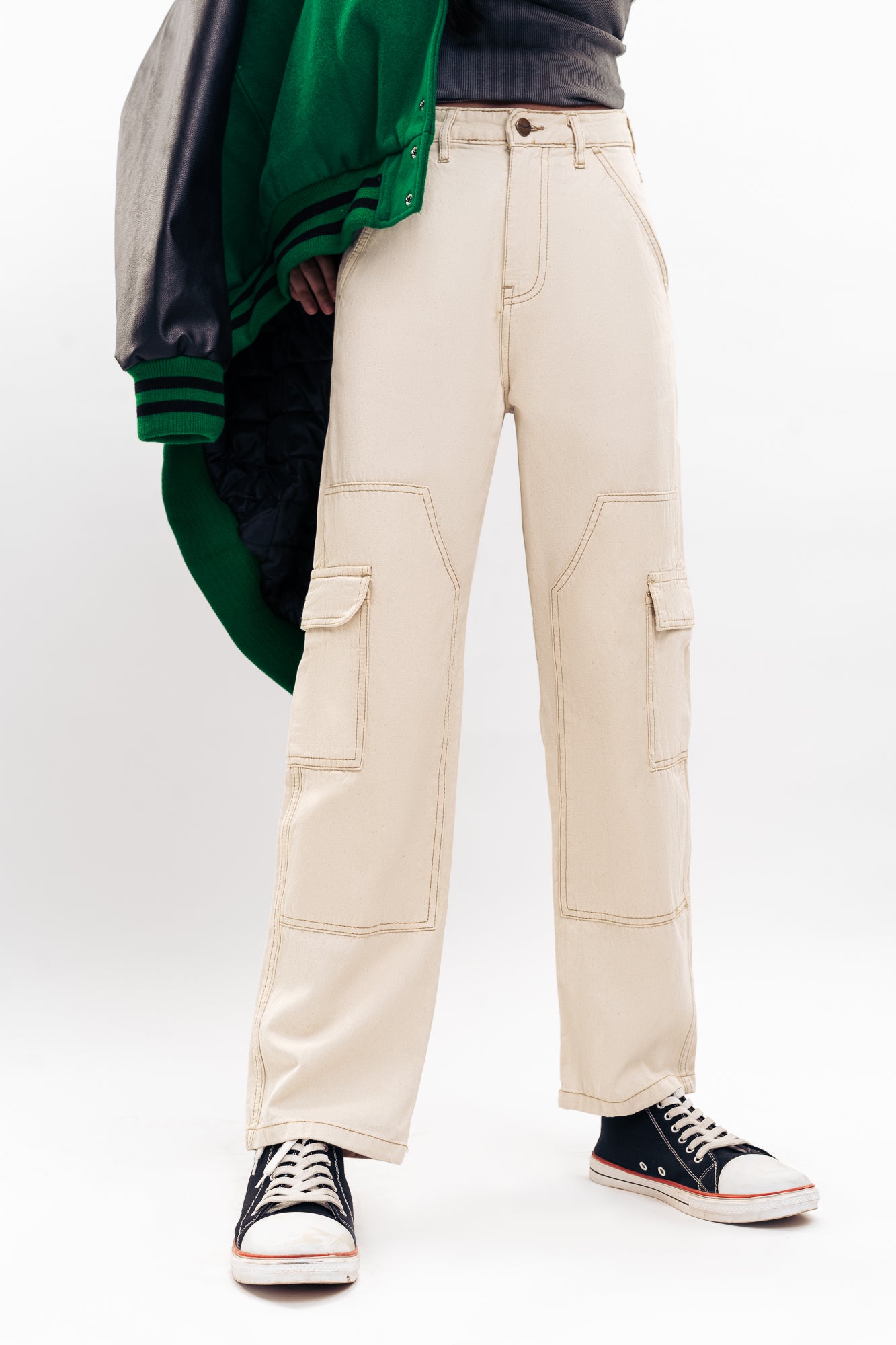 Ecru Women's Straight Cargo Jeans