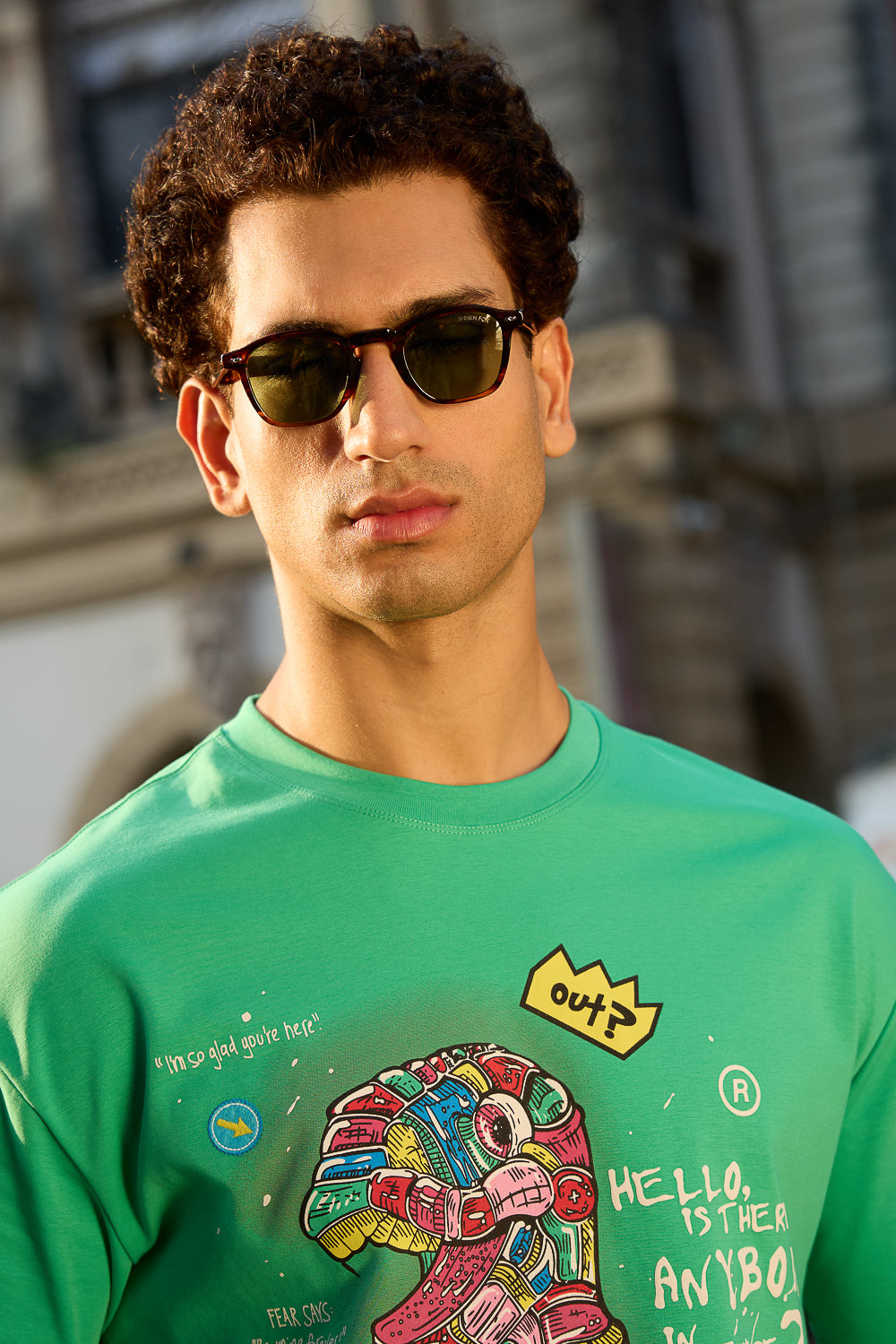 Men's Green Graffiti T-shirt