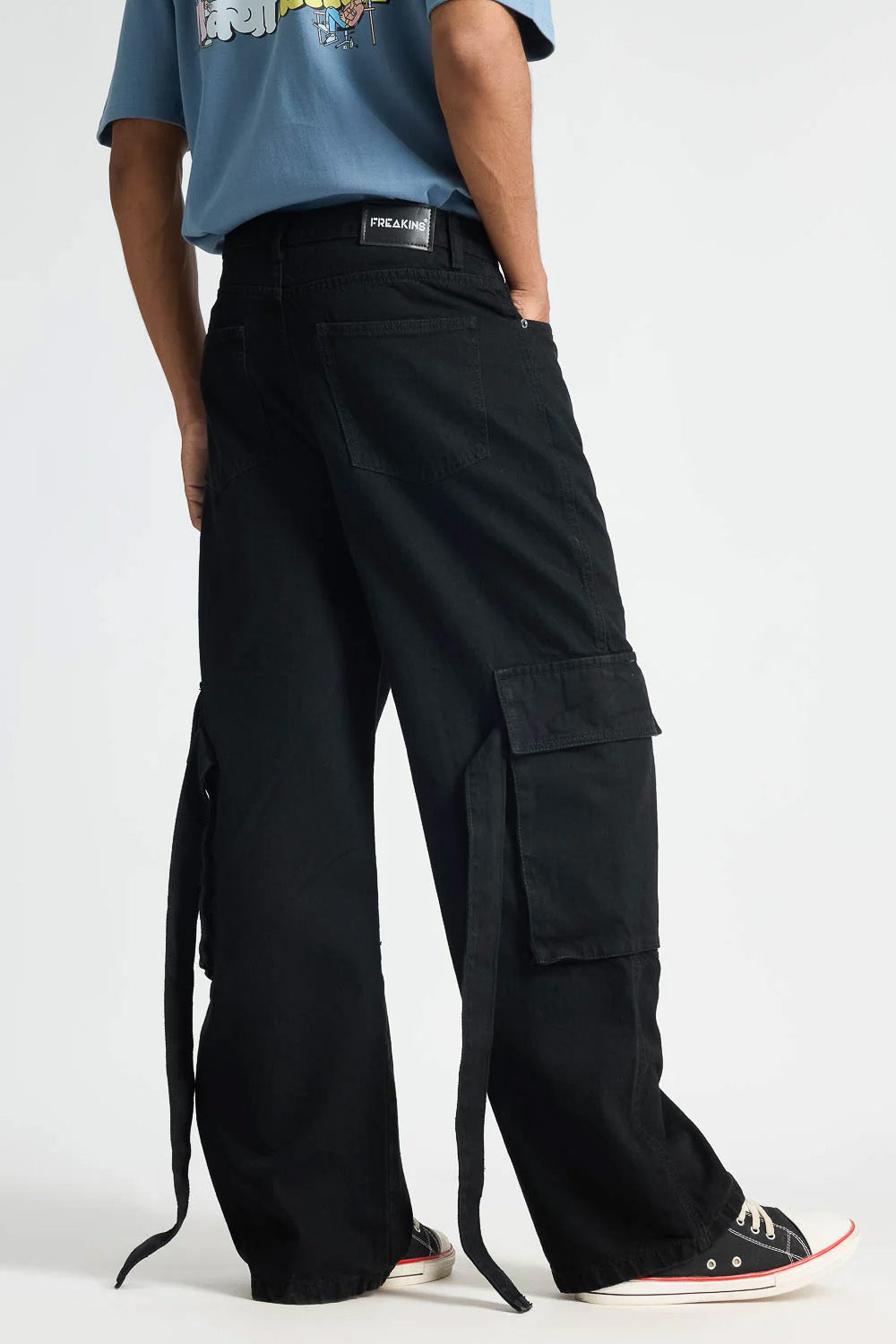 Charcoal Men's Baggy Cargo Jeans