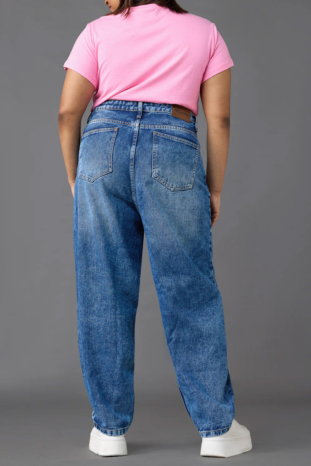 Curve Blue Slouchy Jeans