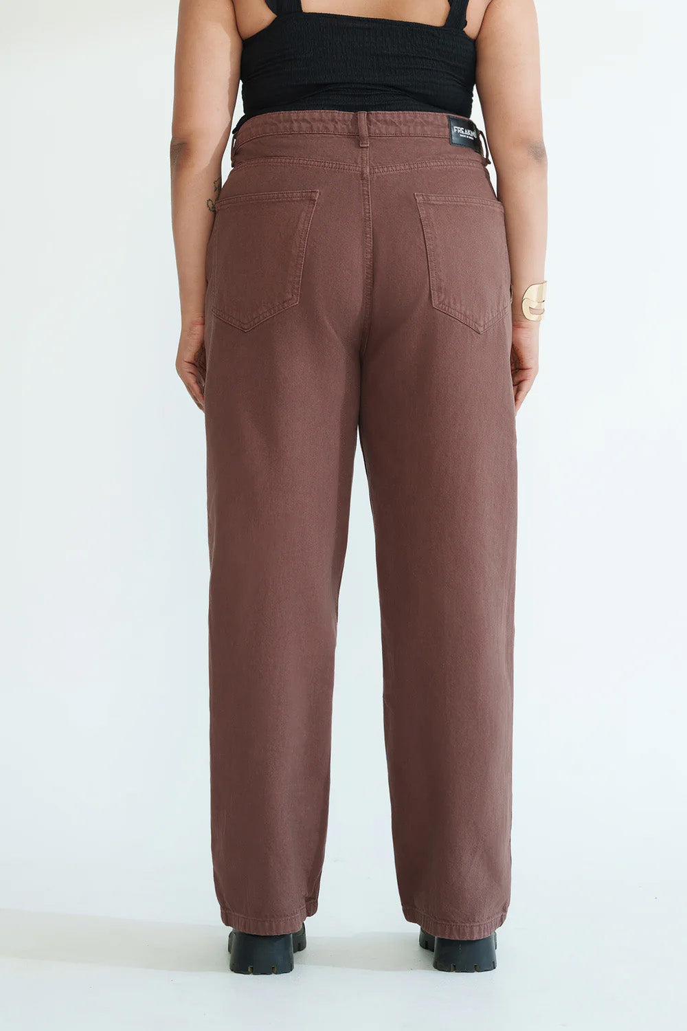 Curve Brew Brown Straight Jeans