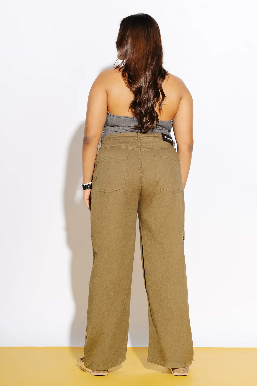 Curve Khaki Straight Cargo Pants