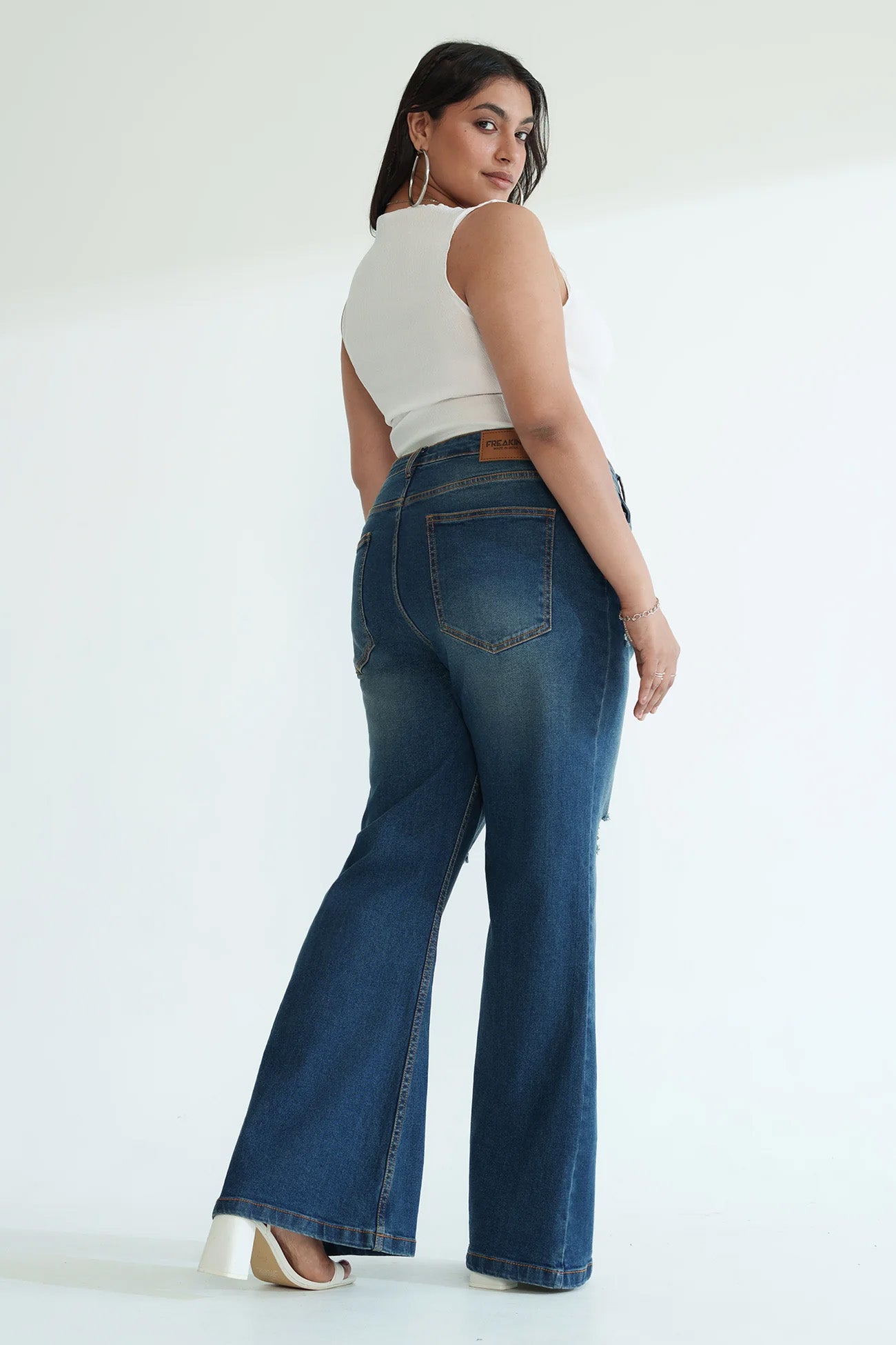 Curve Vintage Blue Stretch Bootcut Jeans