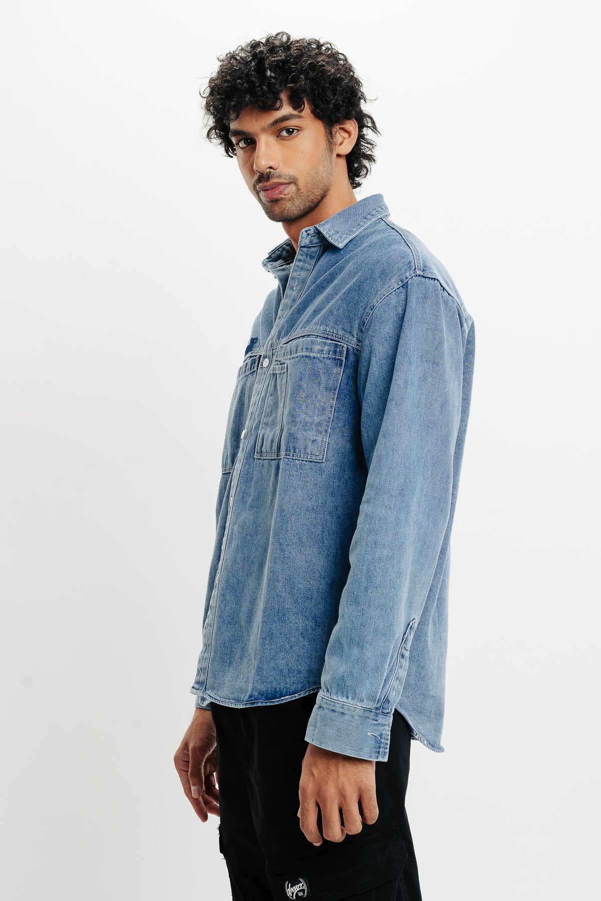 Manfinity Men Ripped Dual Pocket Denim Jacket Without Tee | SHEIN IN