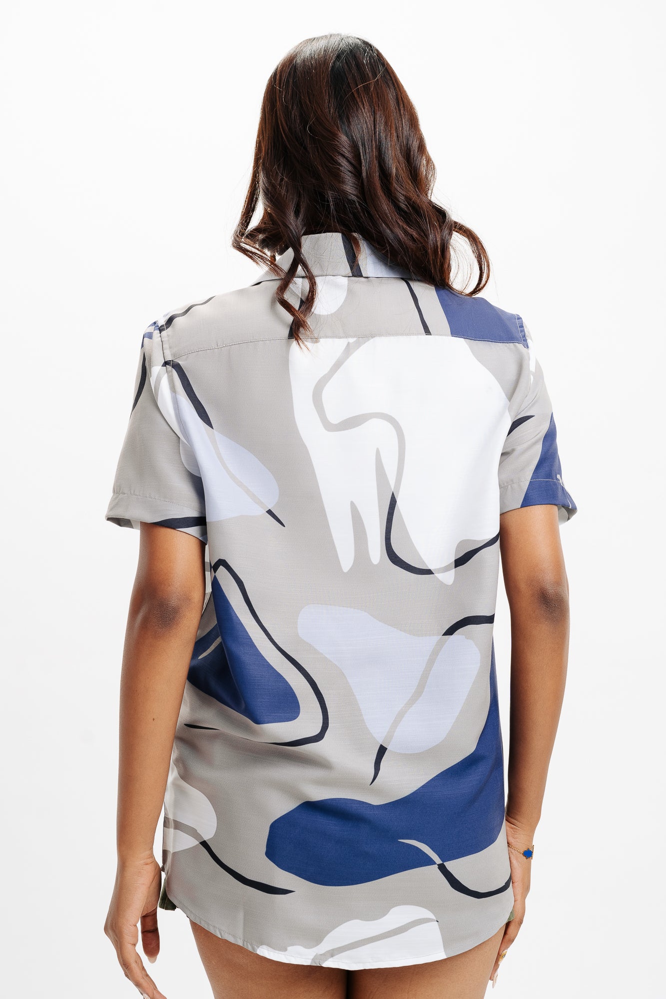 GREY ABSTRACT PRINT SHIRT