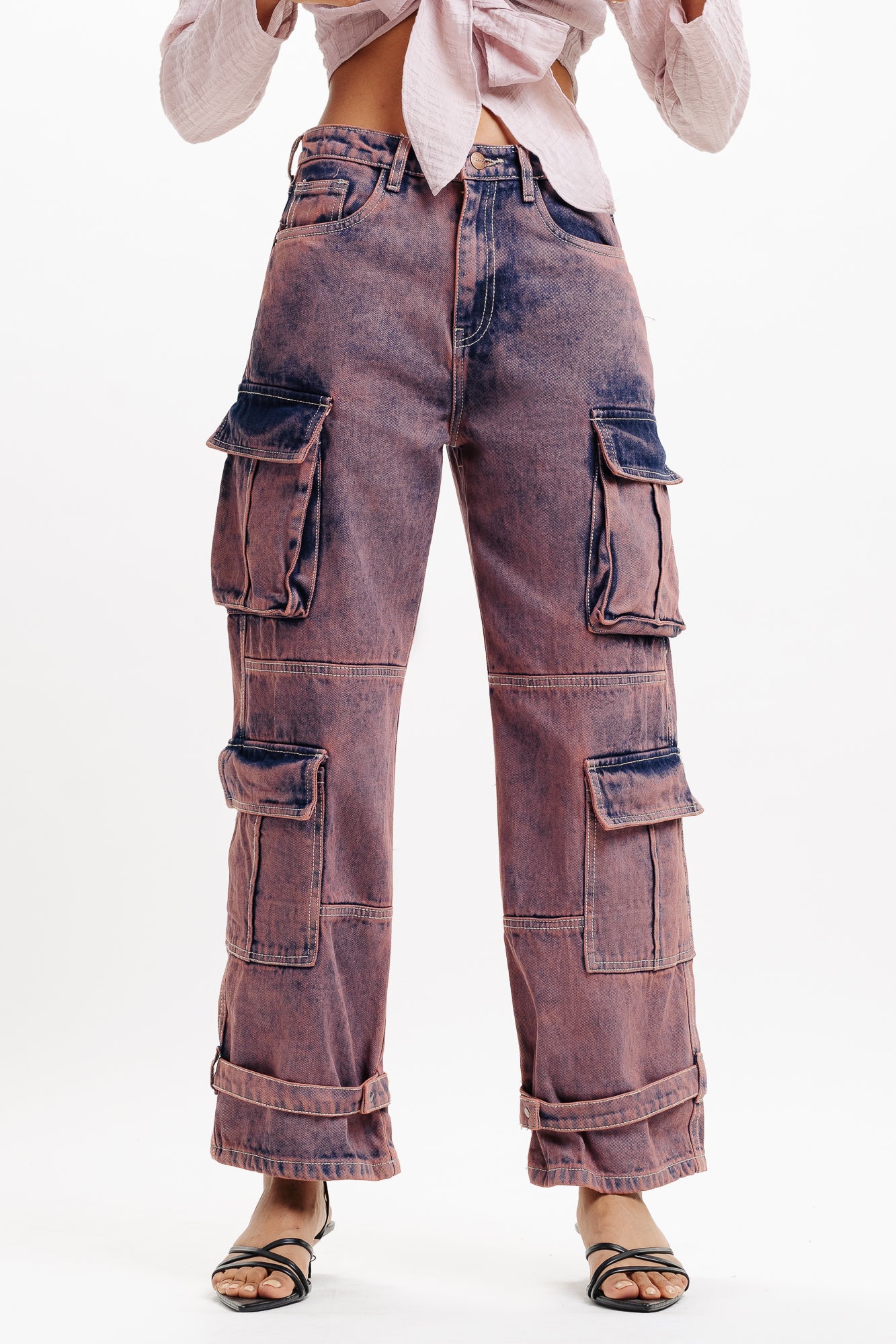 SCARLET TINTED CARGO JEANS