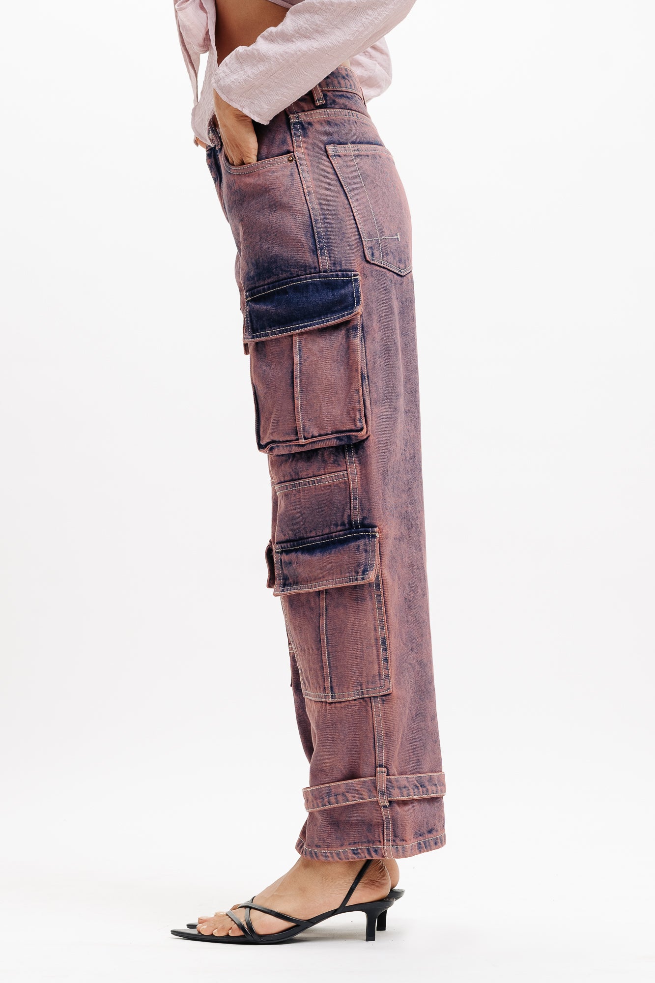 SCARLET TINTED CARGO JEANS