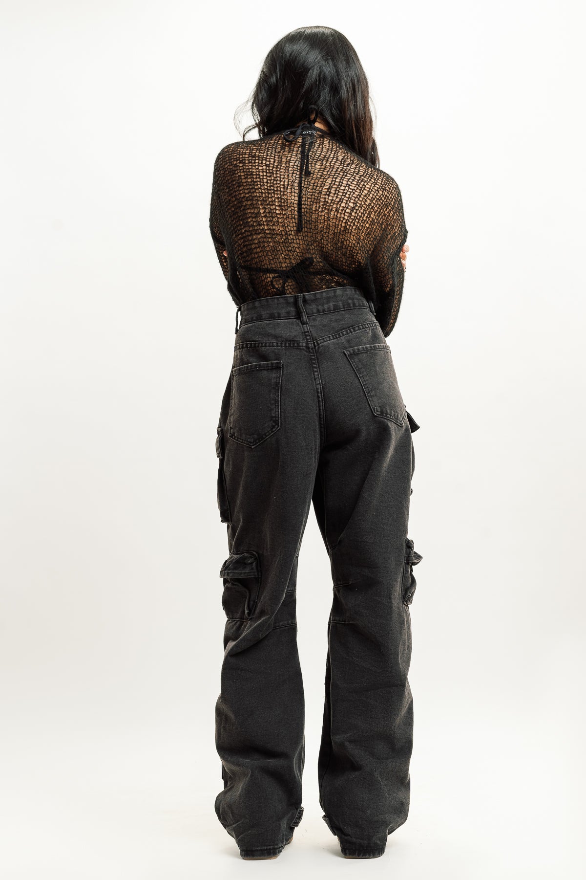 Black Multi Utility Cargo Jeans