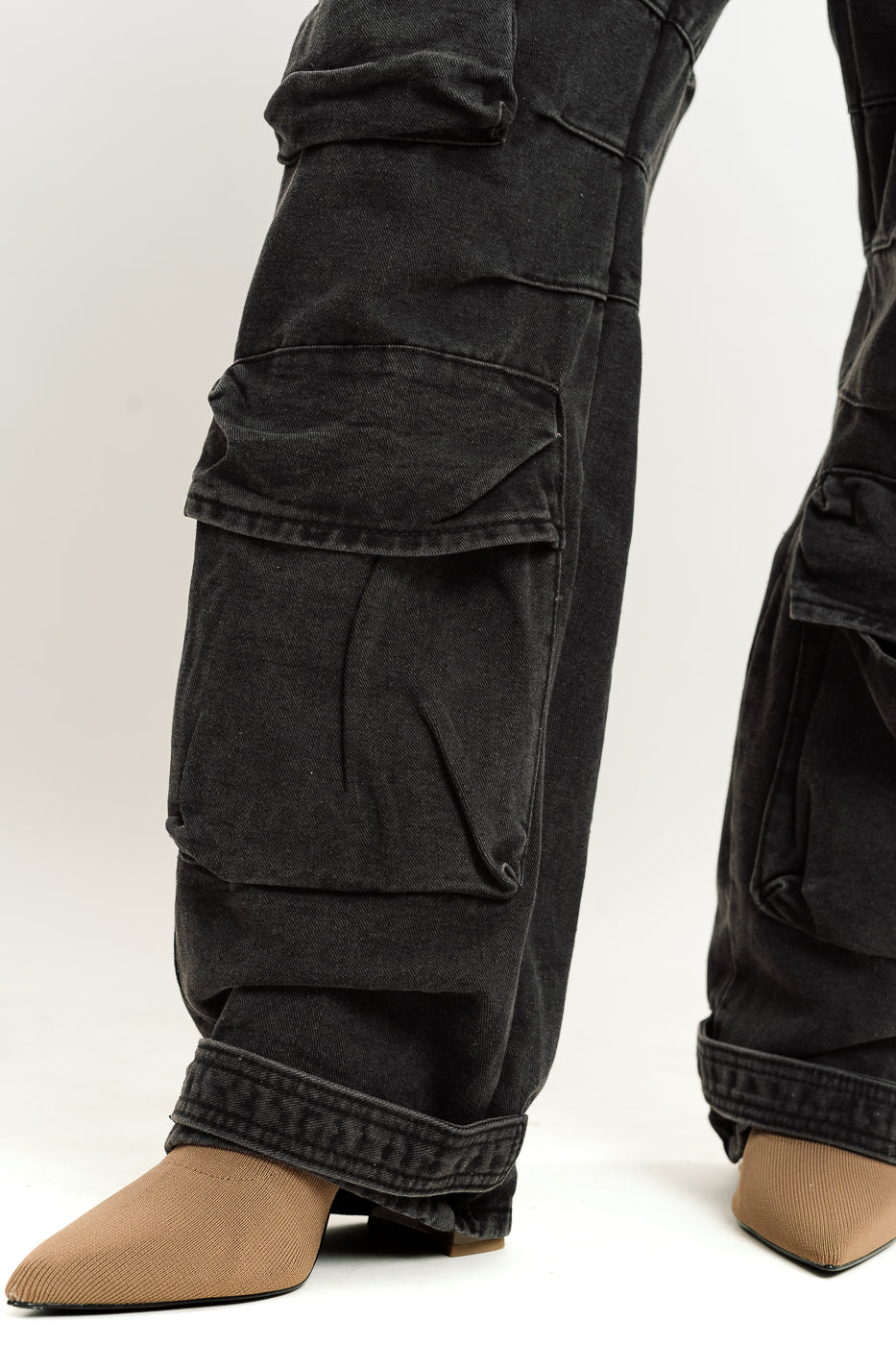 Black Multi Utility Cargo Jeans