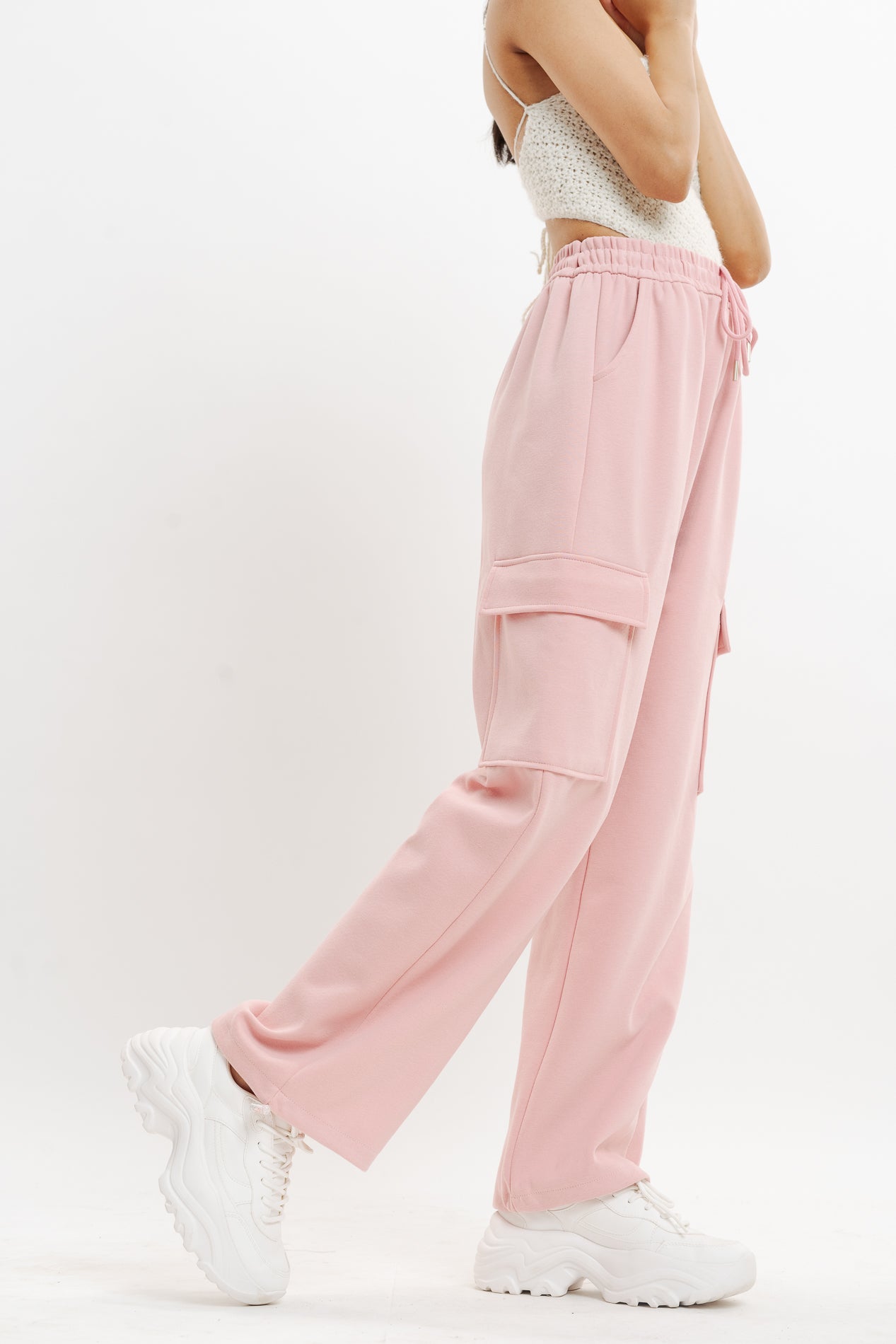 PANTS WITH POCKETS - Pastel pink