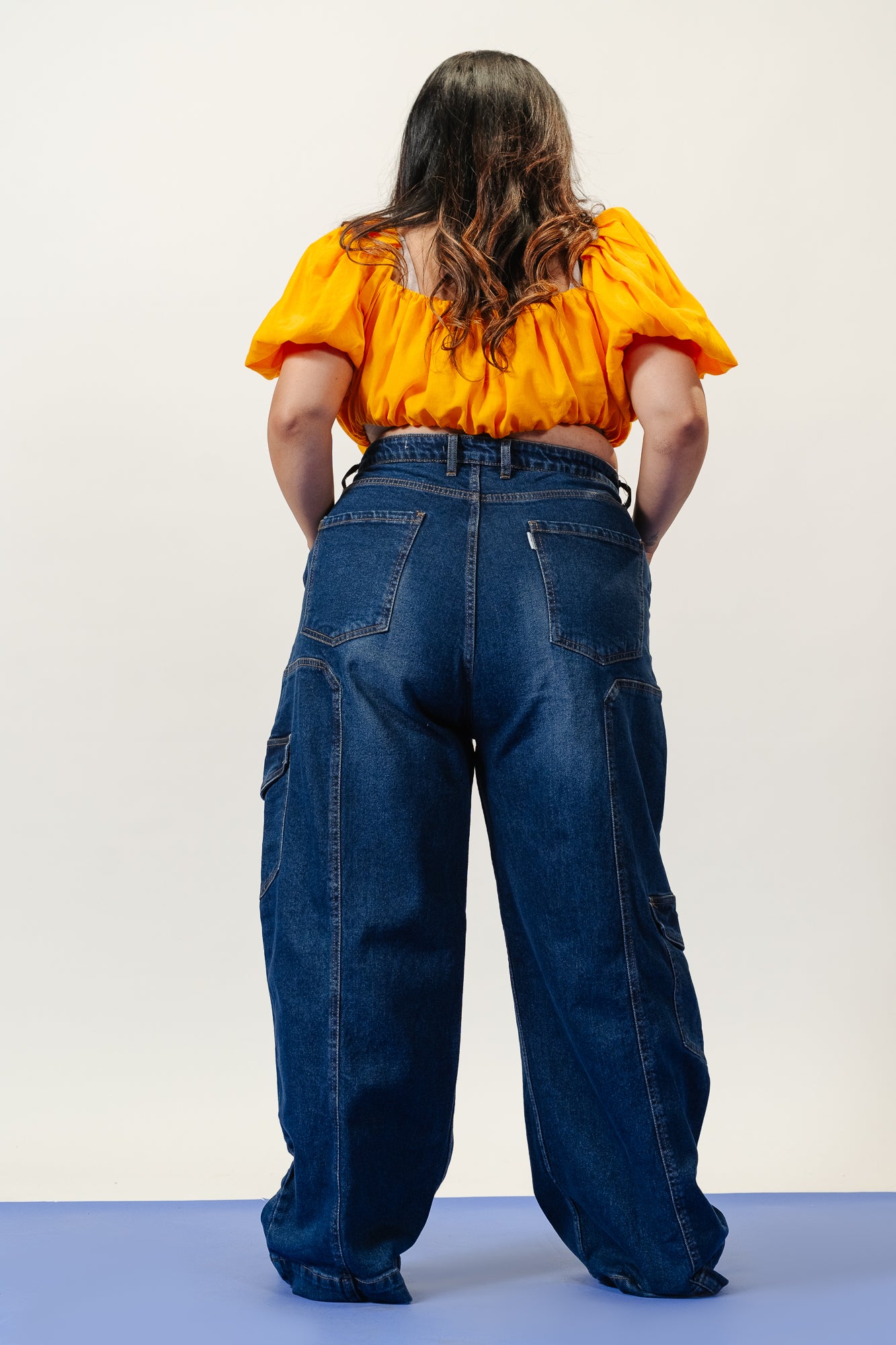 Curve Indigo Stretch Cargo Jeans Curve Indigo Stretch Cargo Jeans