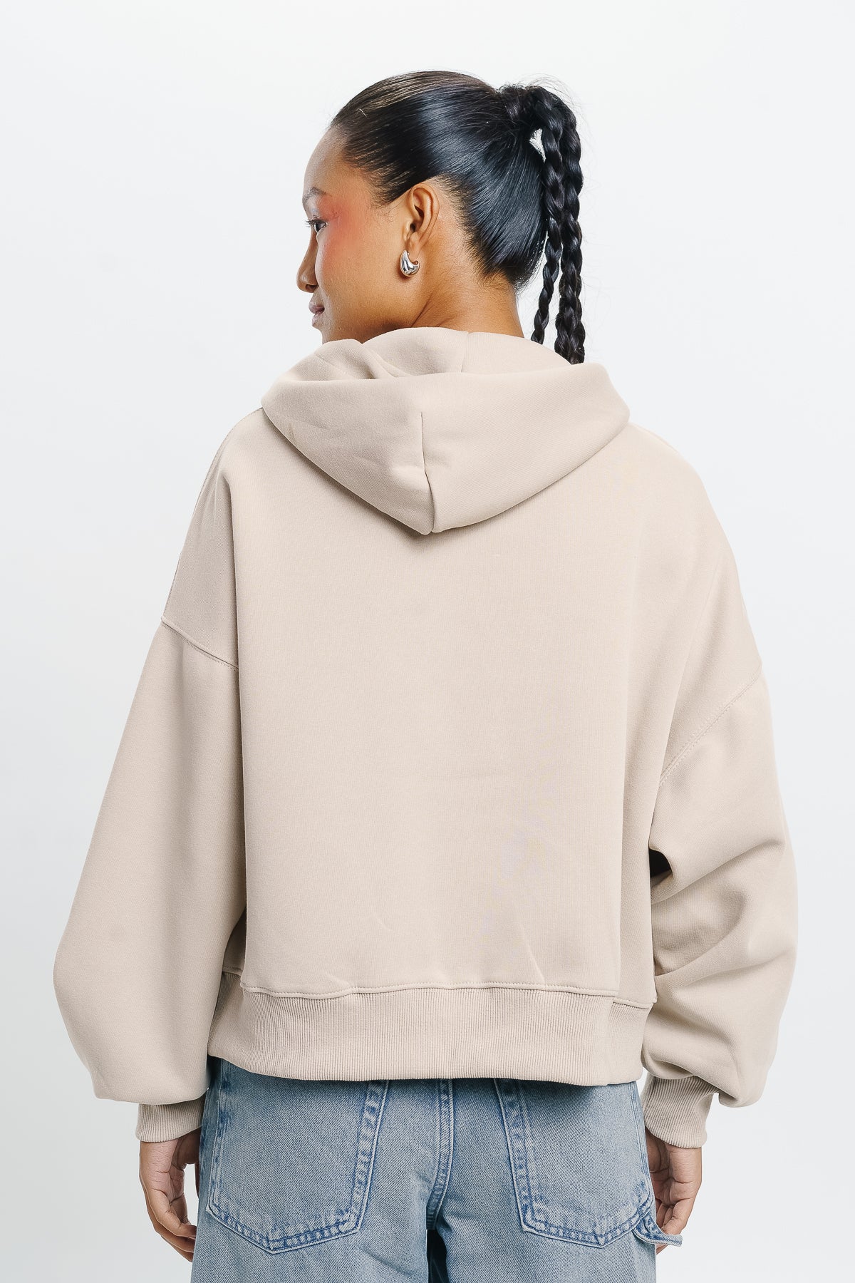 I DON'T CARE BEIGE HOODIE