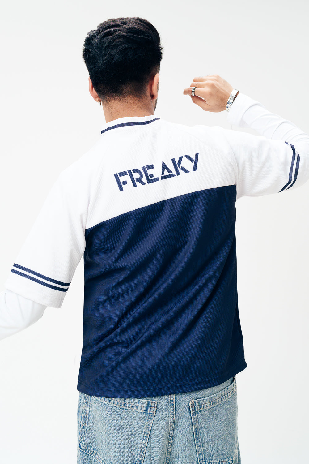 Men's Navy Blue V-neck Freaky Jersey