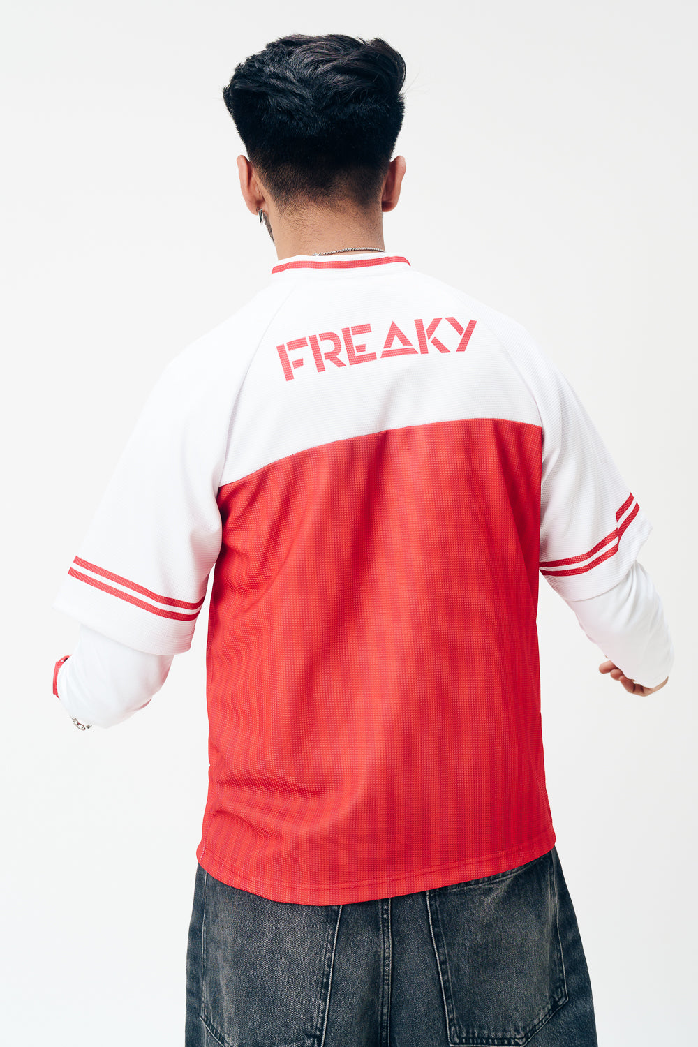 Men's Red V-neck Freaky Jersey