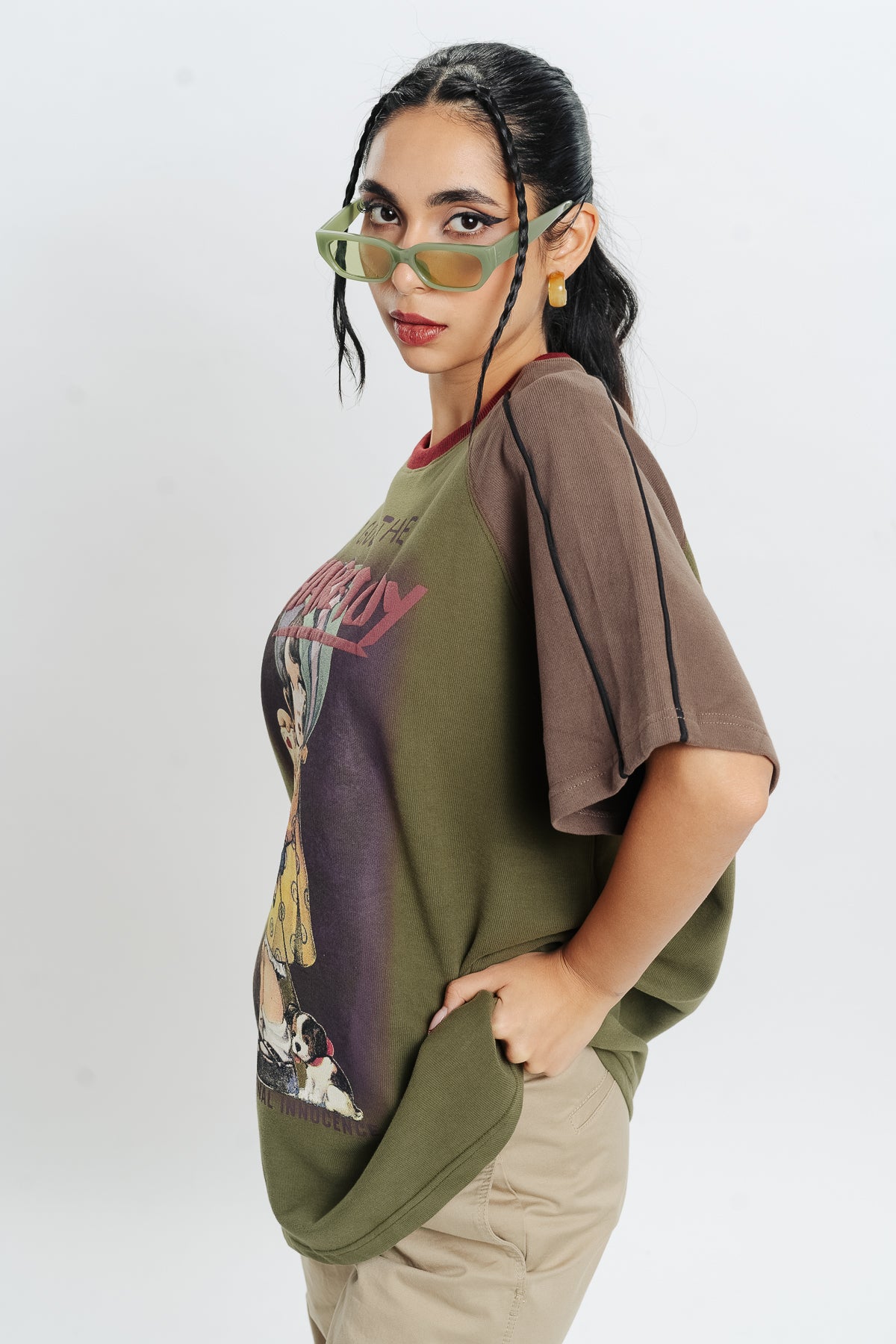 Olive Green Graphic T-Shirt