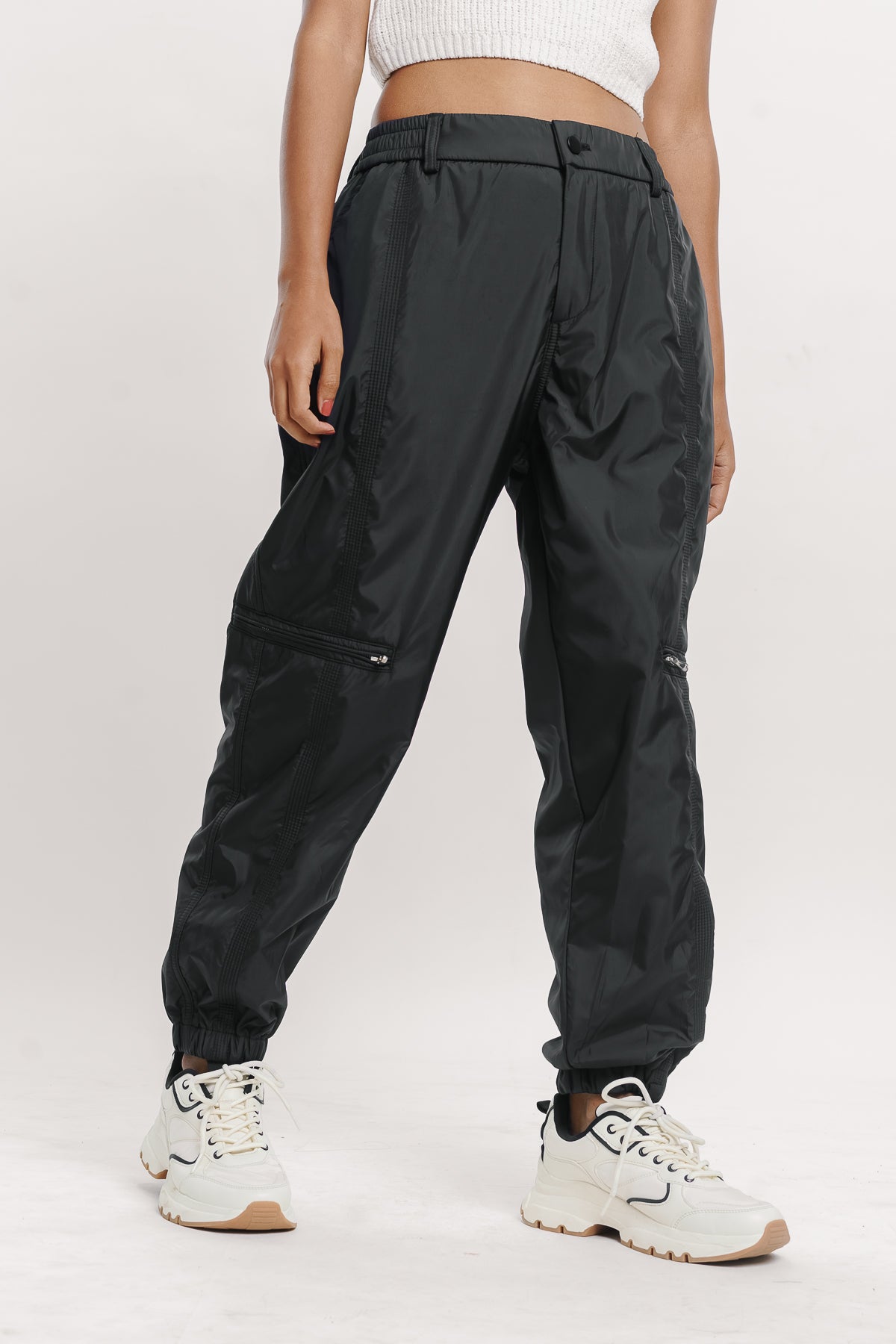 Dark Grey Parachute Cargo Joggers