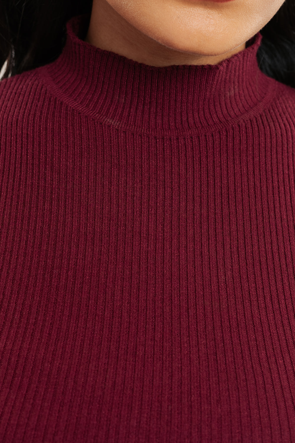 CHERRY RED RIBBED TOP