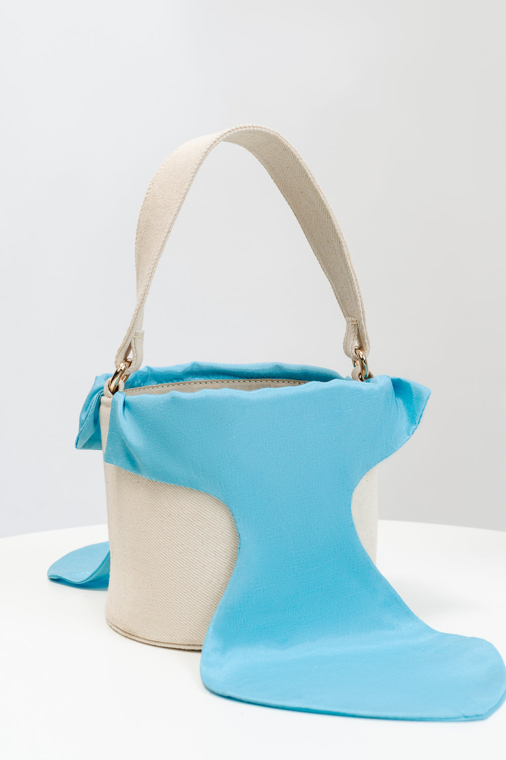 The White-Blue Bucket Bag