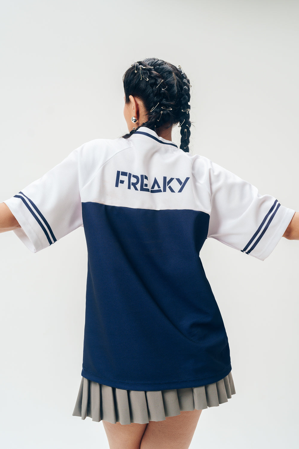 Navy Blue V-neck Freaky Jersey