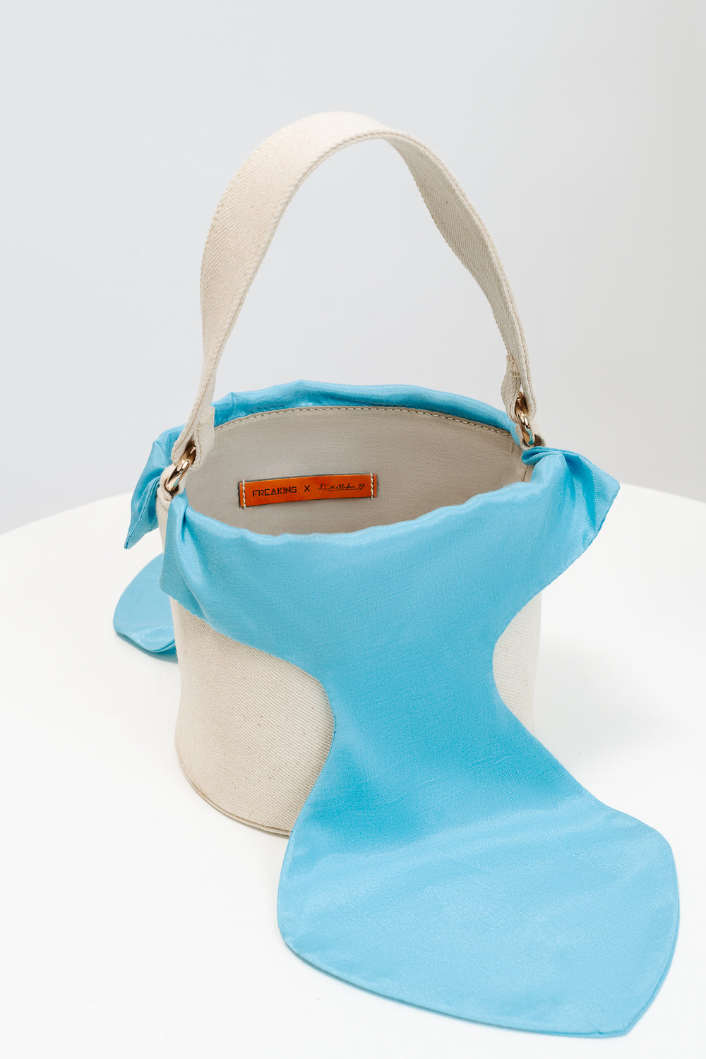 The White-Blue Bucket Bag