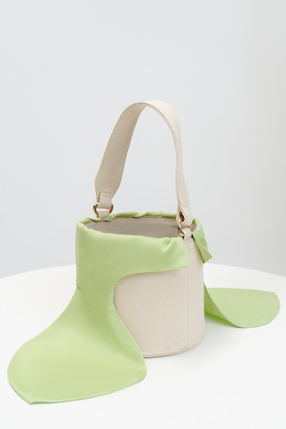 The White-Green Bucket Bag