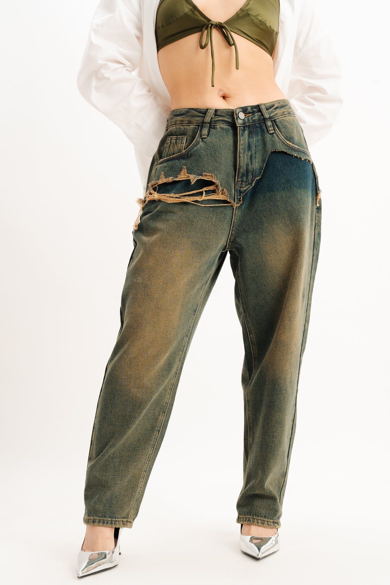 Jeans & Trousers | Parrot Green denim jeans | Freeup