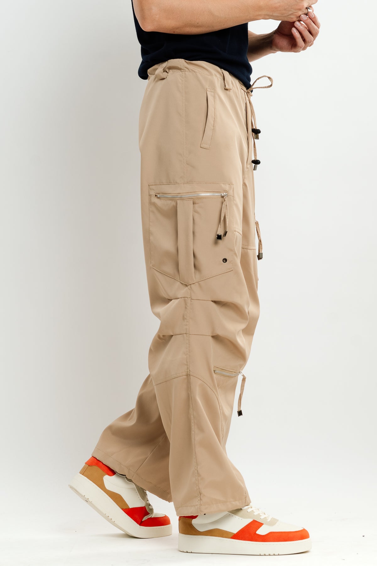 I Saw It First | Toggle Waist Parachute Cargo Trousers | Chocolate |  isawitfirst