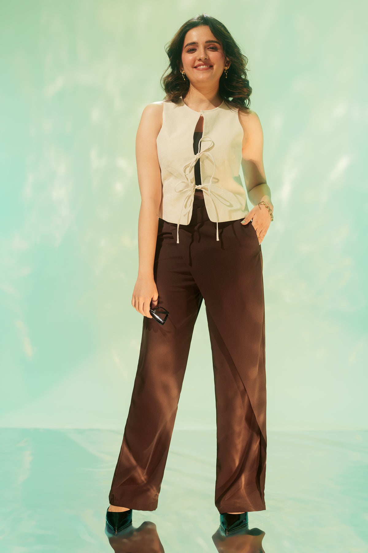 Brunette Wrap Around  Trousers