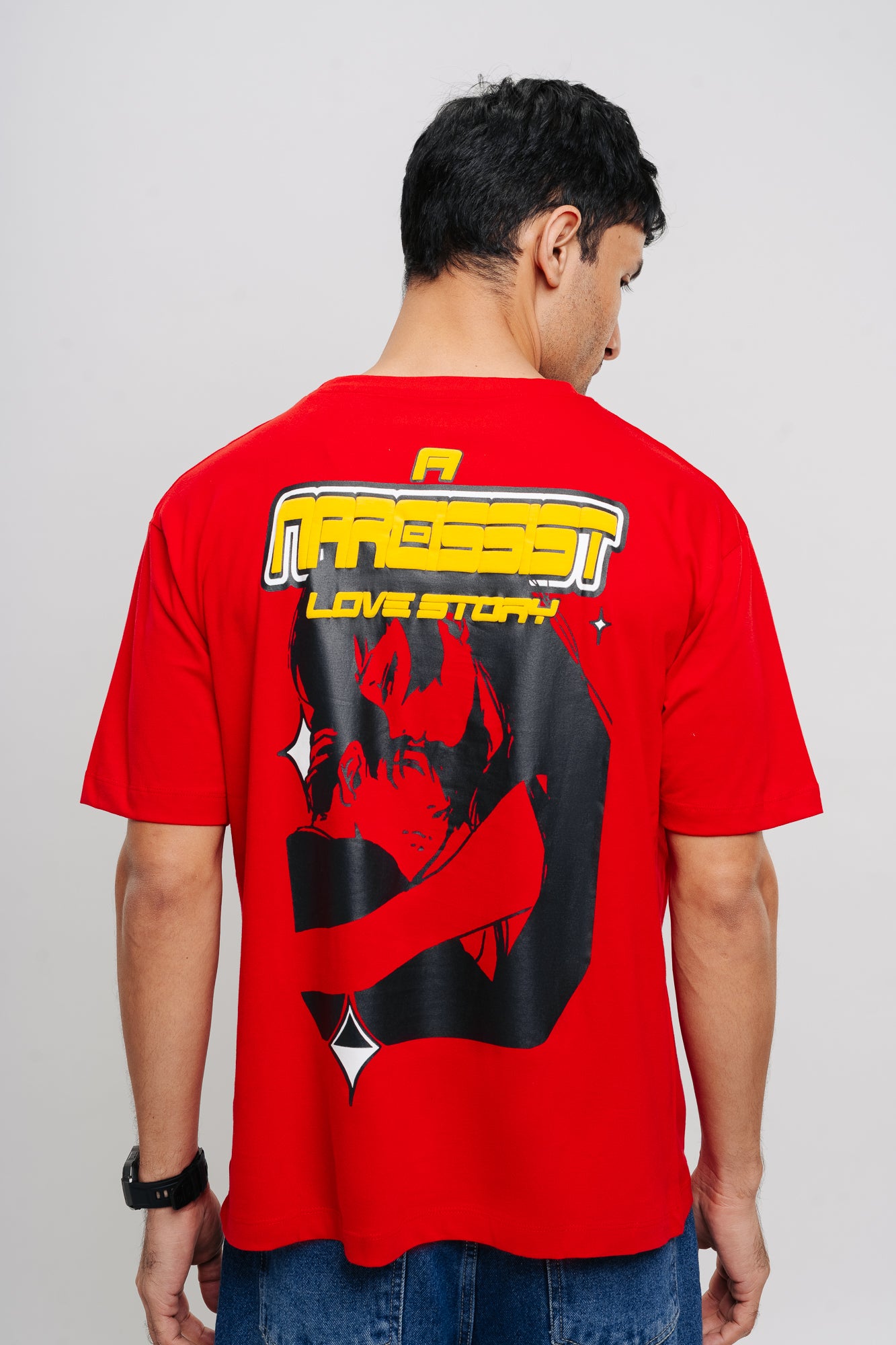 RED NARCISSIST MEN'S OVERSIZED TEES