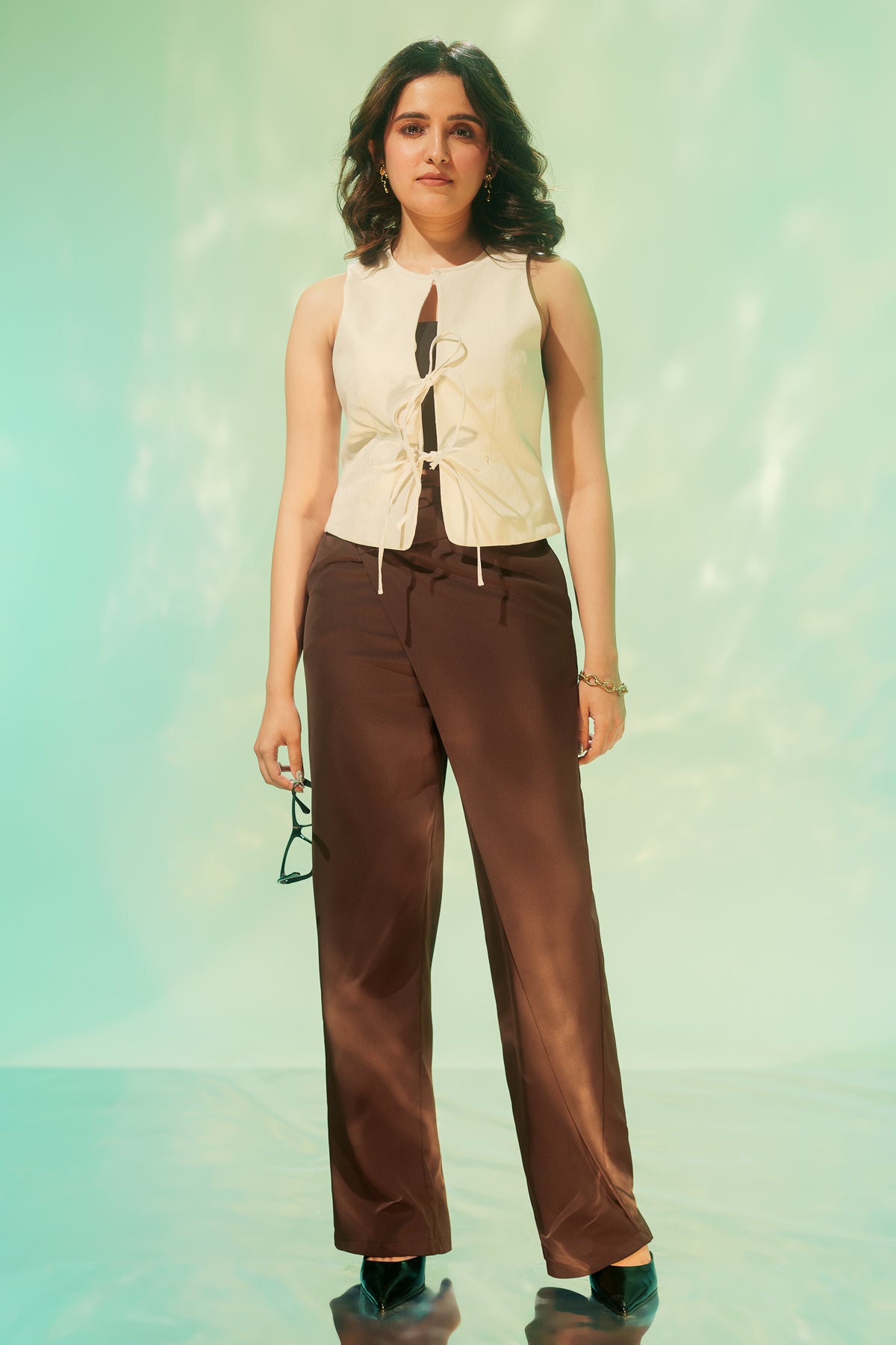 Brunette Wrap Around  Trousers