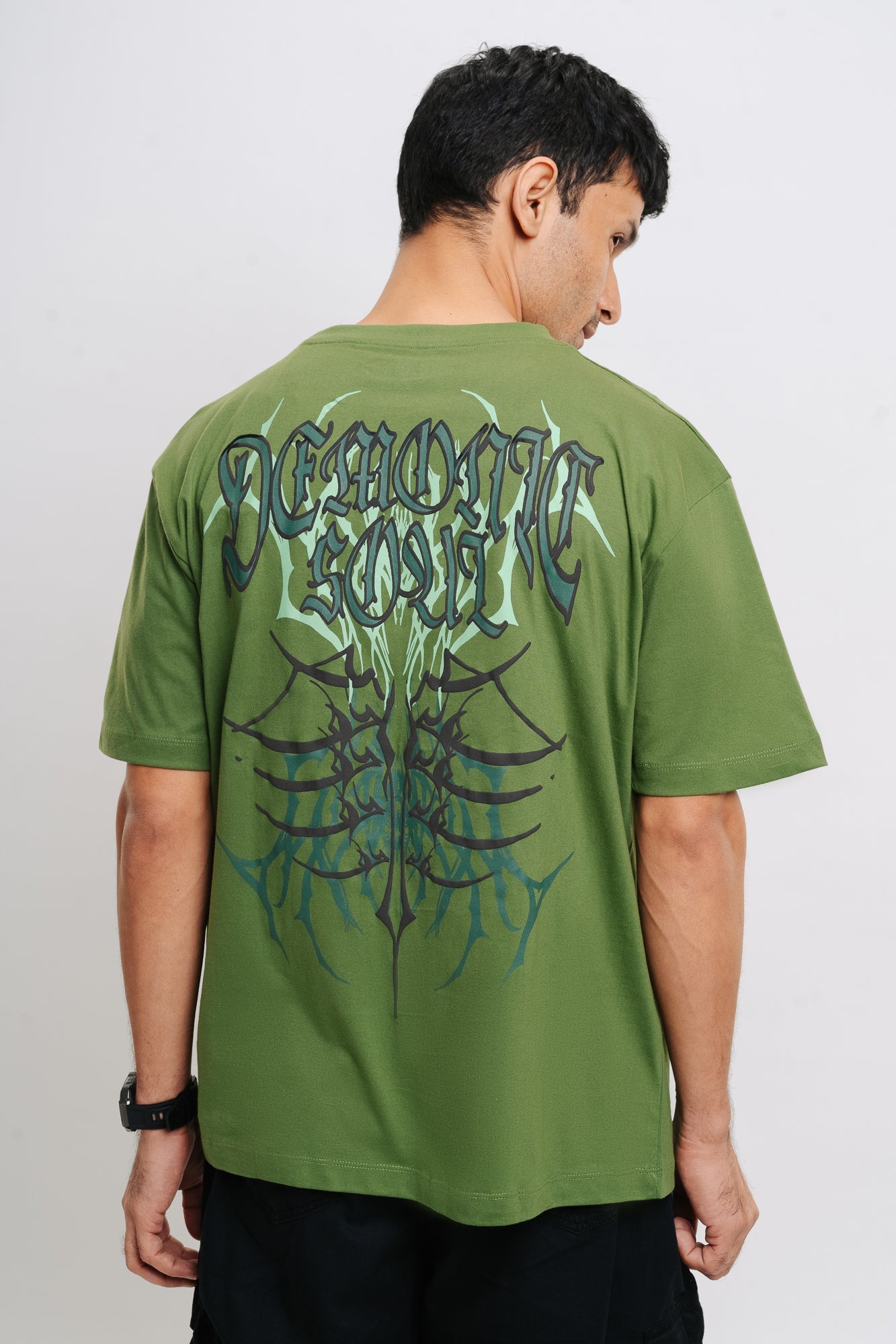 Olive Demonic Men's Oversized Tees