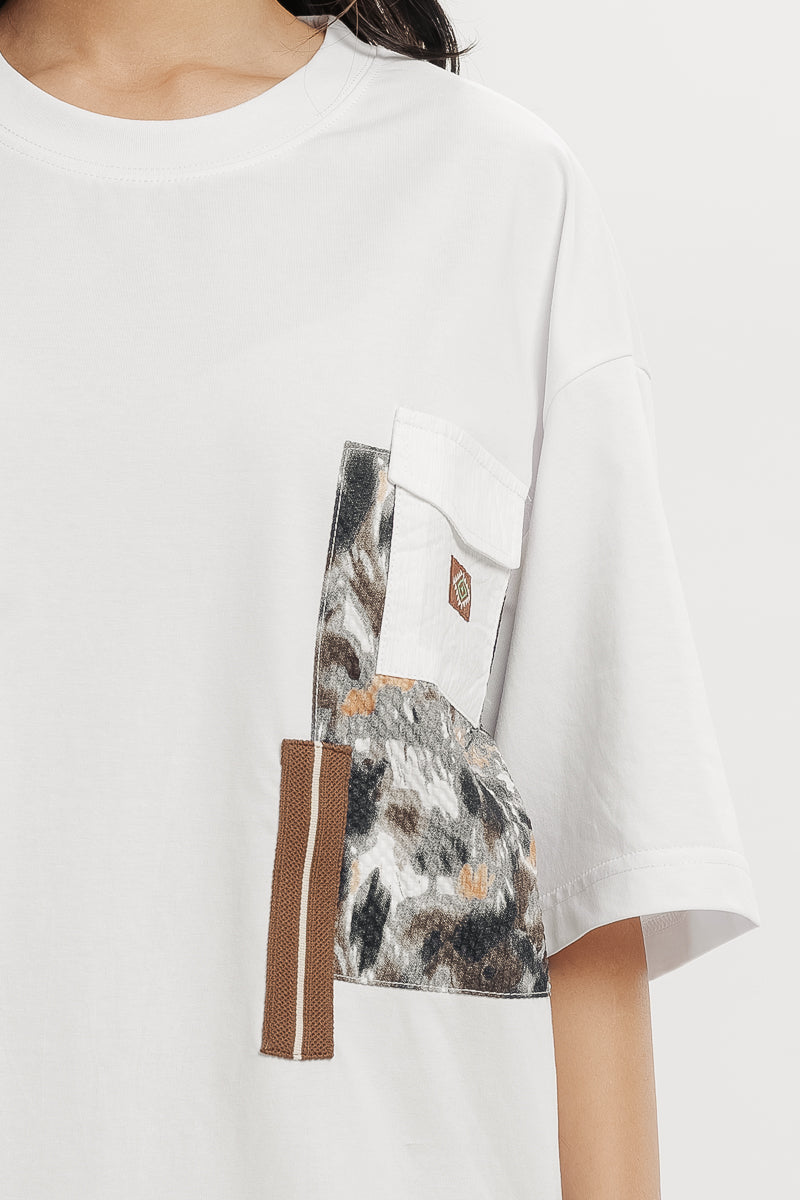 PATCHWORK WHITE T-SHIRT