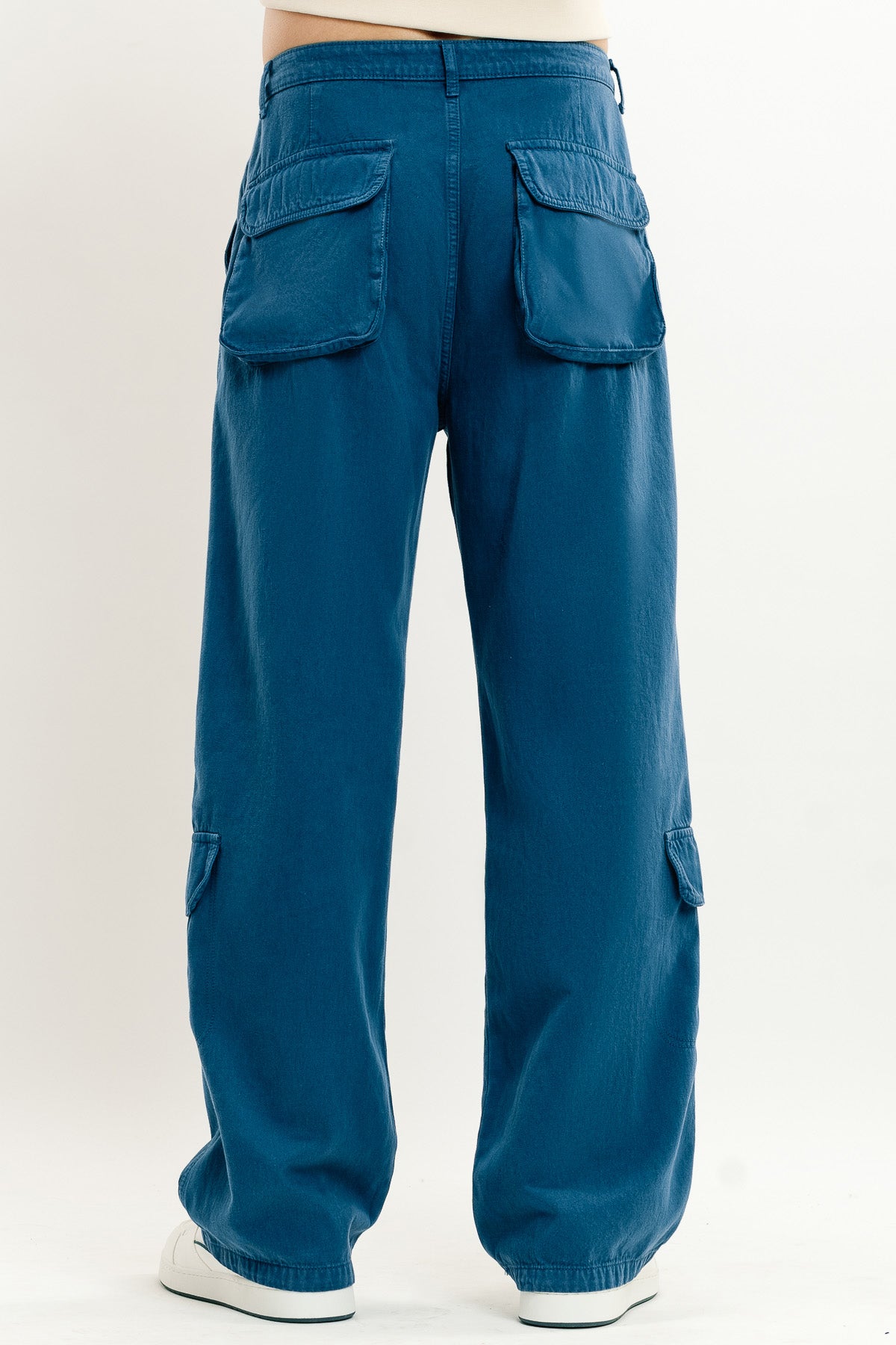Blue Men's Straight Cargo Pants
